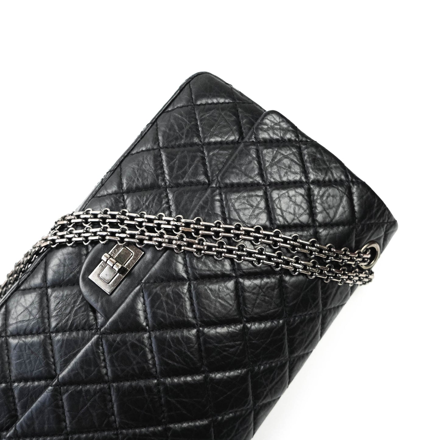 Chanel Reissue Quilted Aged Calfskin Black Ruthenium Hardware 226