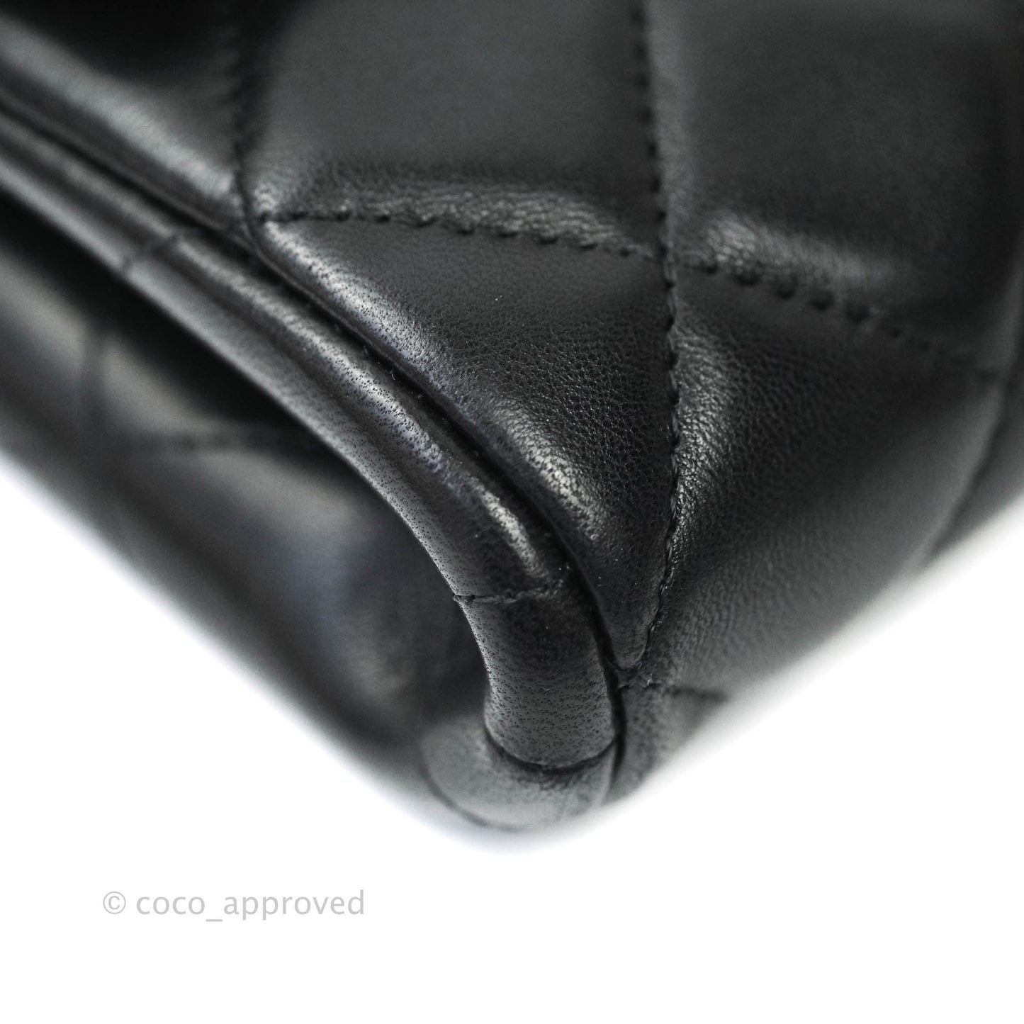 Chanel Quilted Clutch with Chain Lambskin Black Silver Hardware
