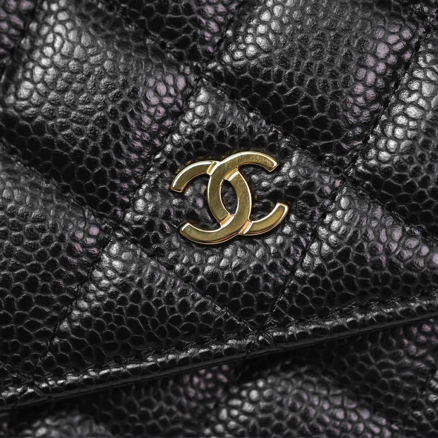 Chanel Quilted WOC Black Caviar Gold Hardware