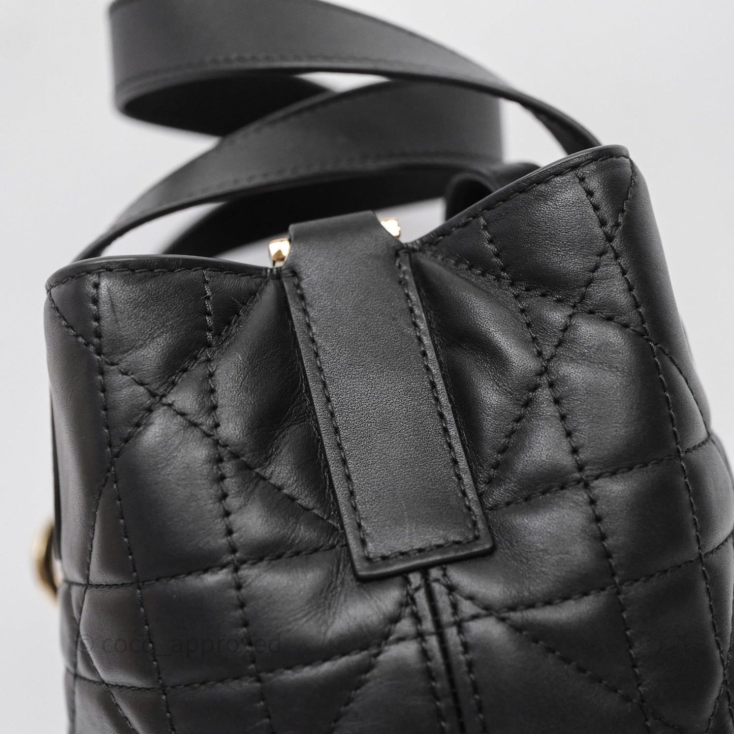 Christian Dior Small Toujours Vertical Tote Bag Black Macrocannage Calfskin Gold Hardware