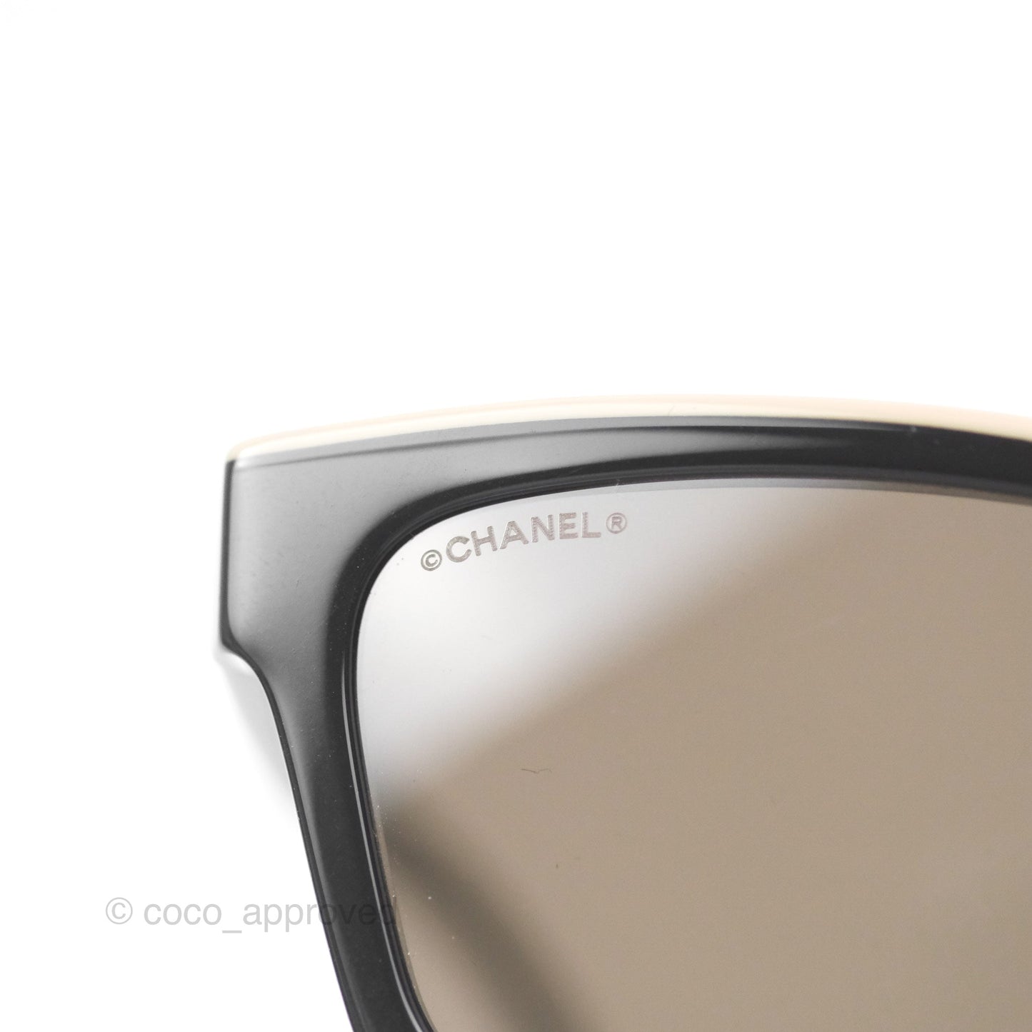 Chanel Acetate Square Sunglasses Black/Beige