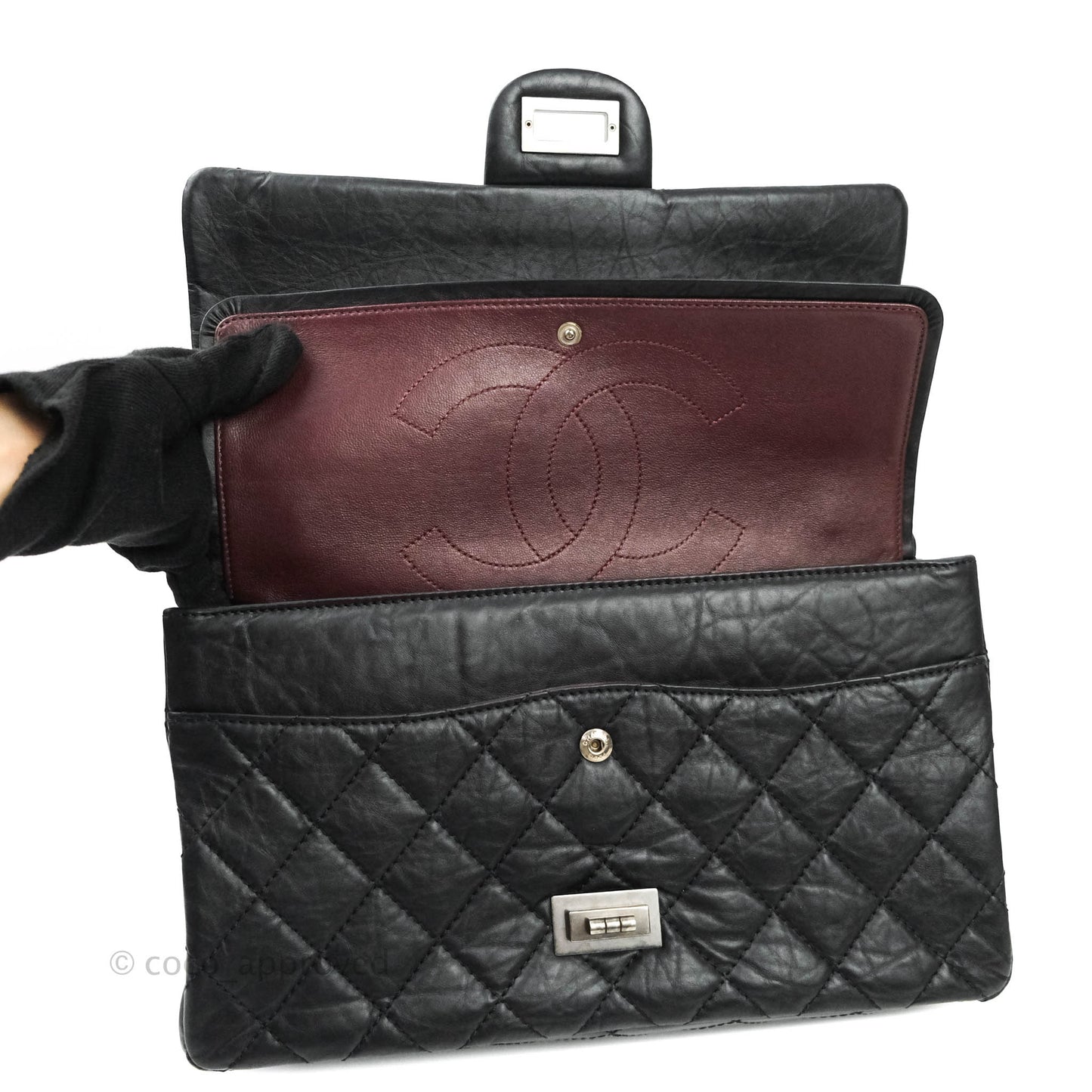 Chanel Reissue Quilted Aged Calfskin Black Aged Ruthenium Hardware 227