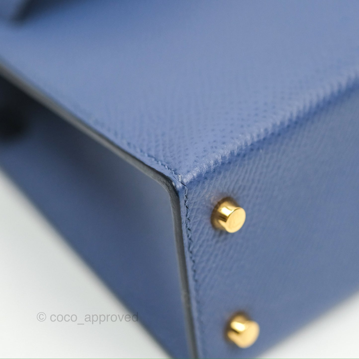 Hermès Mini Kelly II Bleu Brighton Epsom Gold Hardware