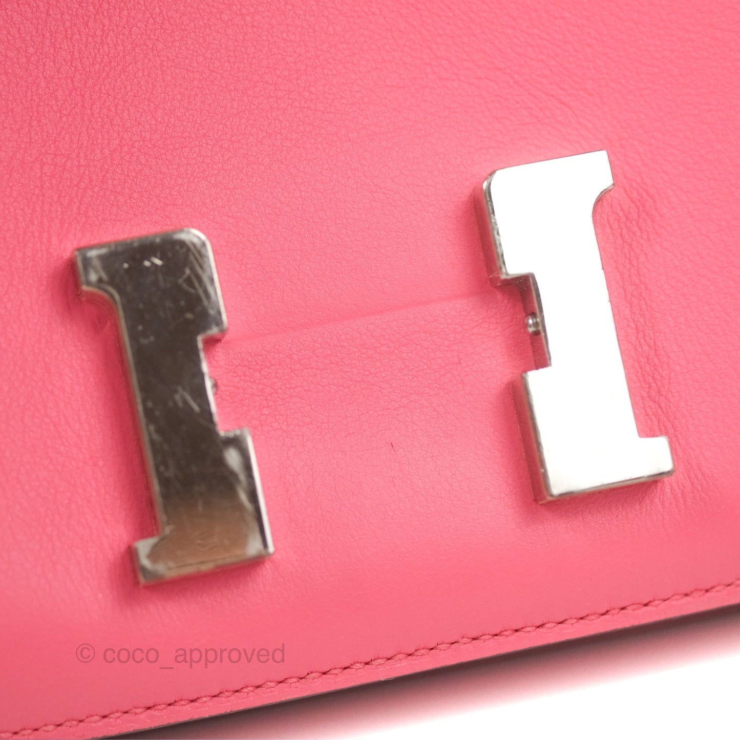 Hermès Constance Mini 18cm Rose Azalee Swift Palladium Hardware
