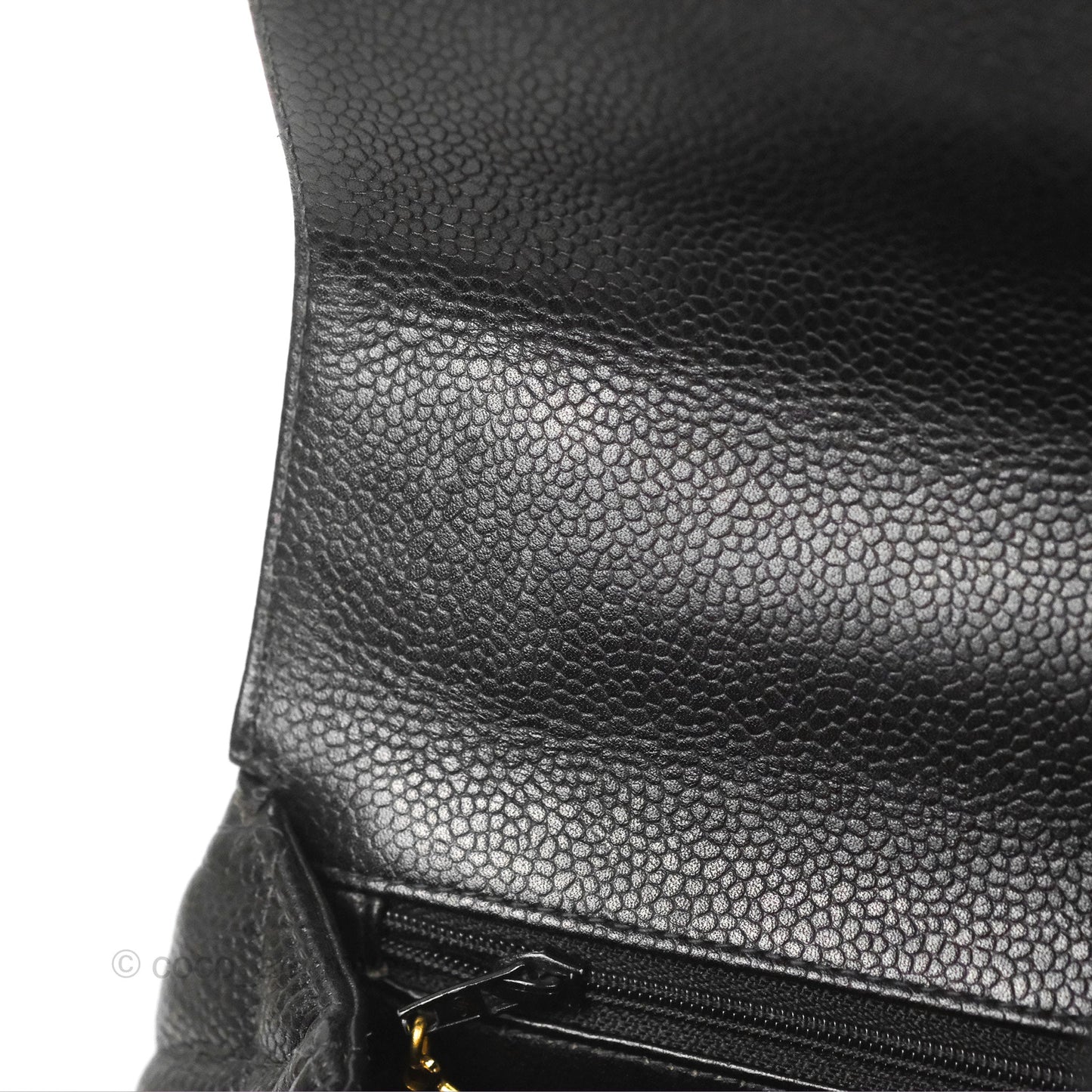 Chanel Vintage Kelly Quilted Flap Bag Black Caviar 24K Gold Hardware