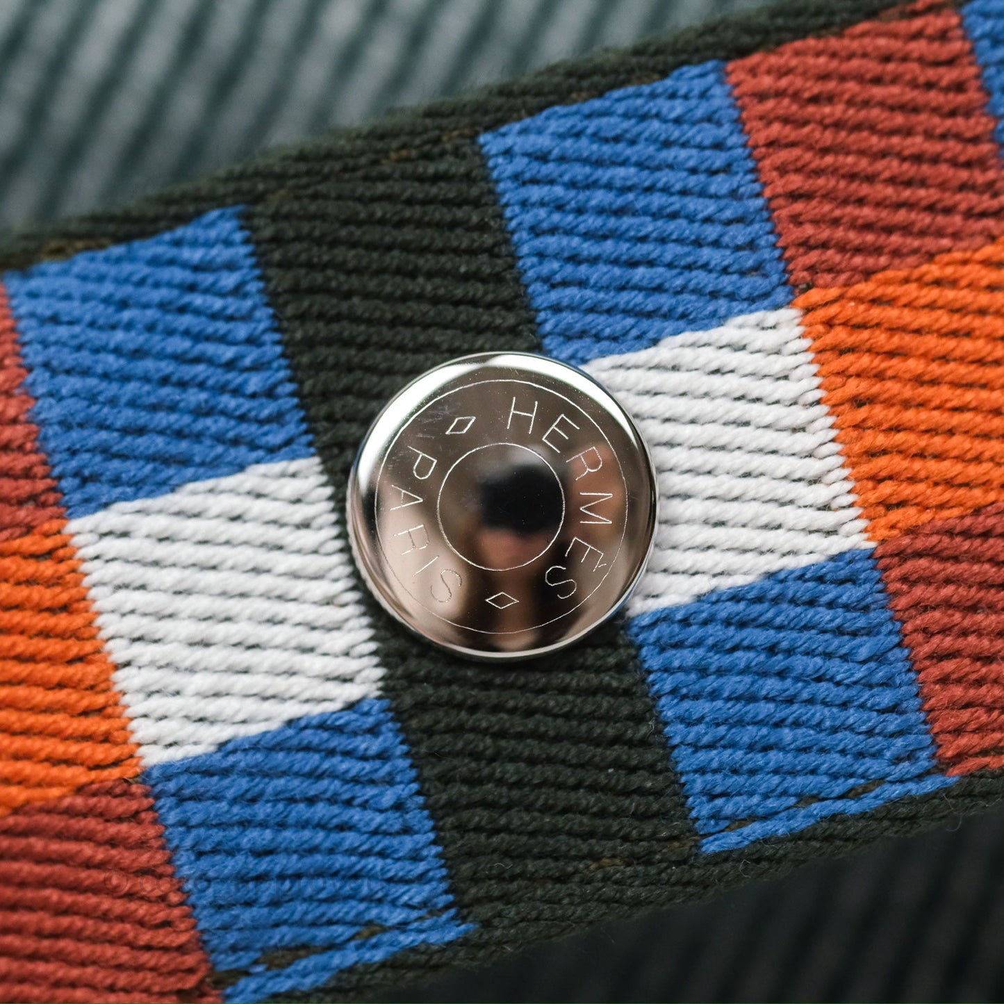 Hermès Small Bride-A-Brac Au Carre Case Wool Green