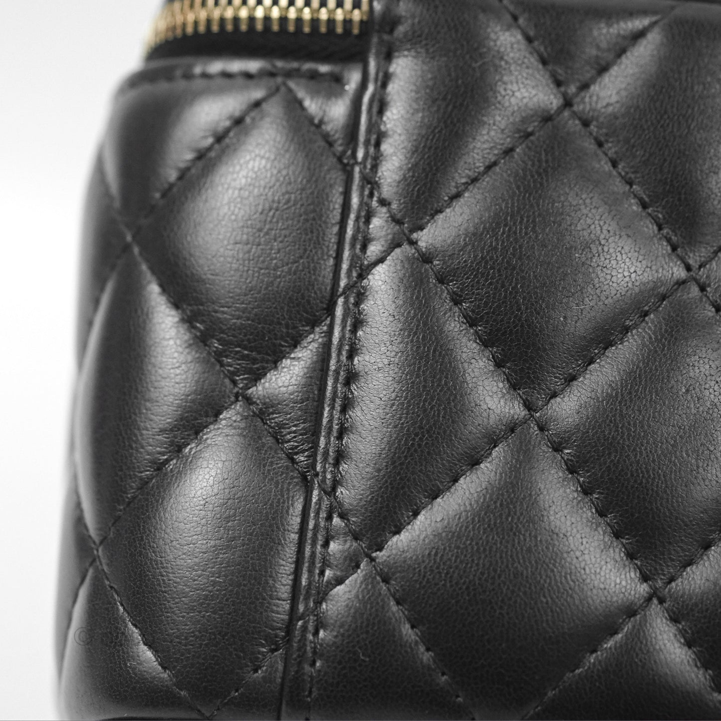Chanel All Slide Vanity with Adjustable Chain Black Lambskin Aged Gold Hardware