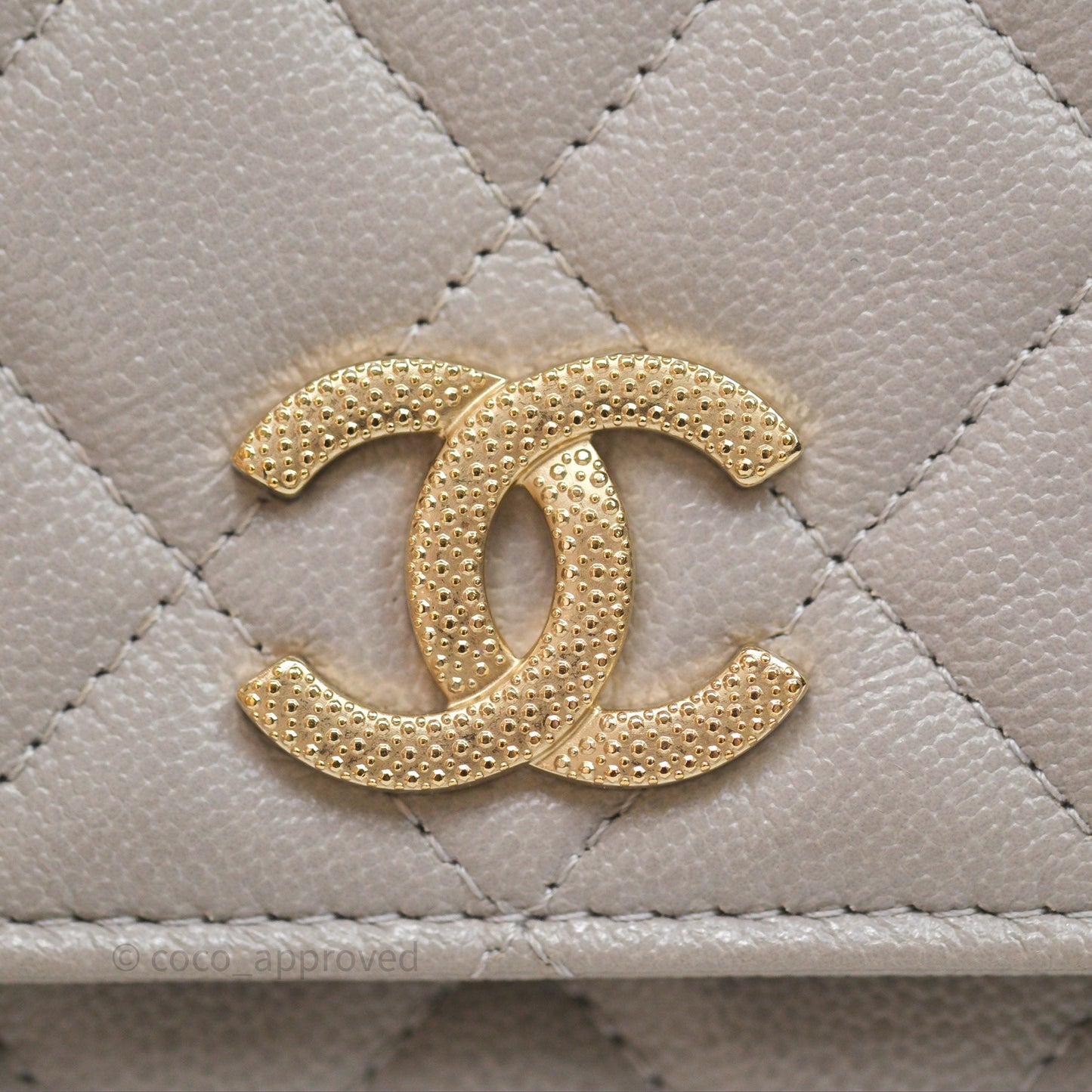 Chanel Classic Quilted Wallet on Chain WOC Grey Caviar Gold Hardware