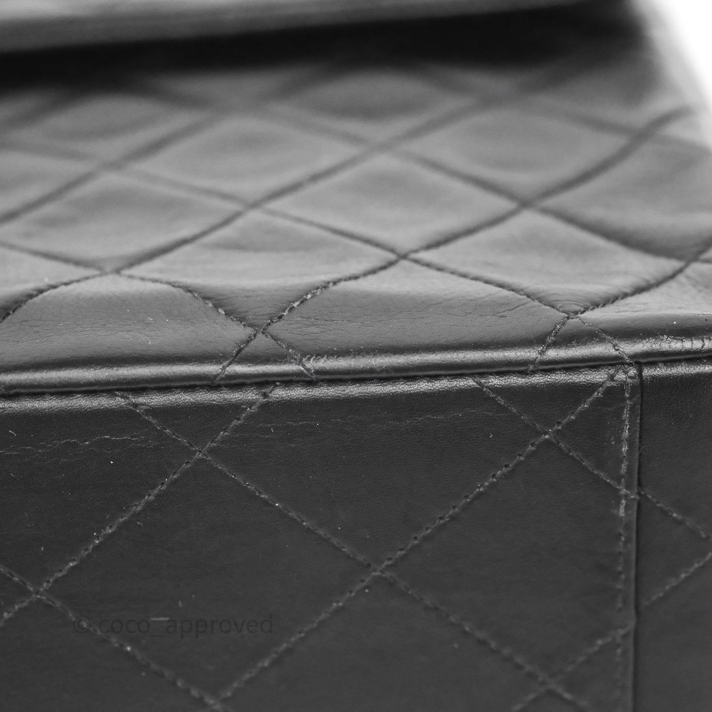 Chanel Vintage XL Jumbo Single Flap Black Lambskin 24K Gold Hardware