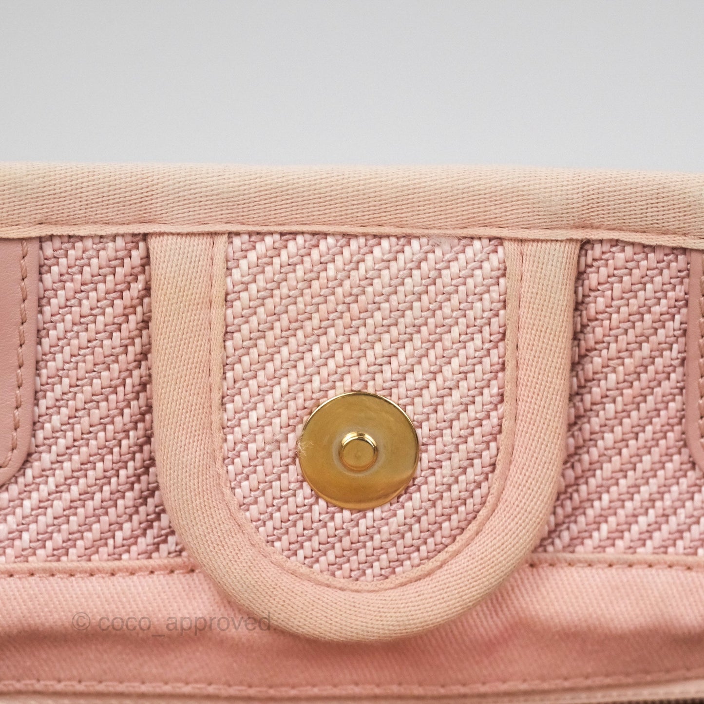 Chanel Small Vertical Deauville Canvas Pink Gold Hardware
