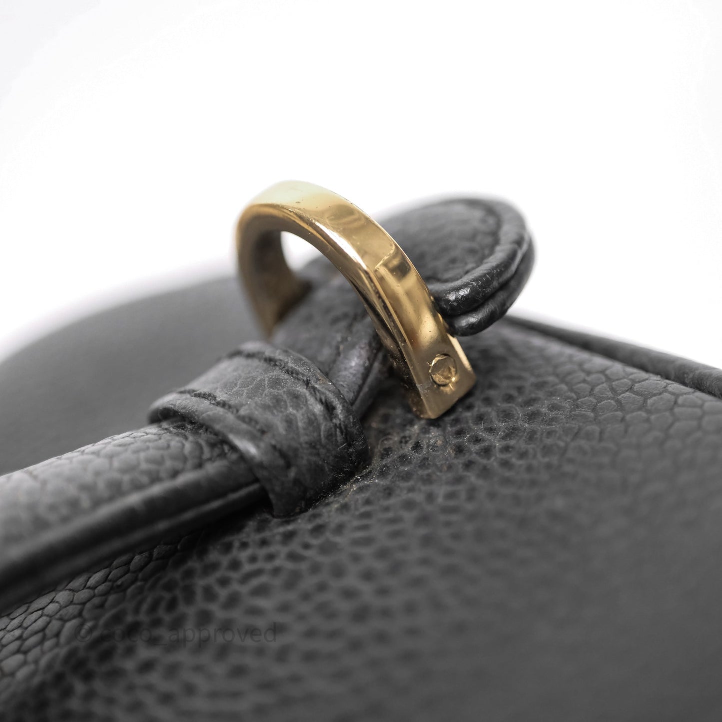 Chanel Vintage Vanity Case Black Caviar Gold Hardware