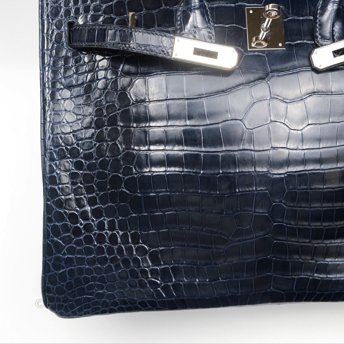 Hermès Birkin 35 Porosus Marine 78 Palladium Hardware