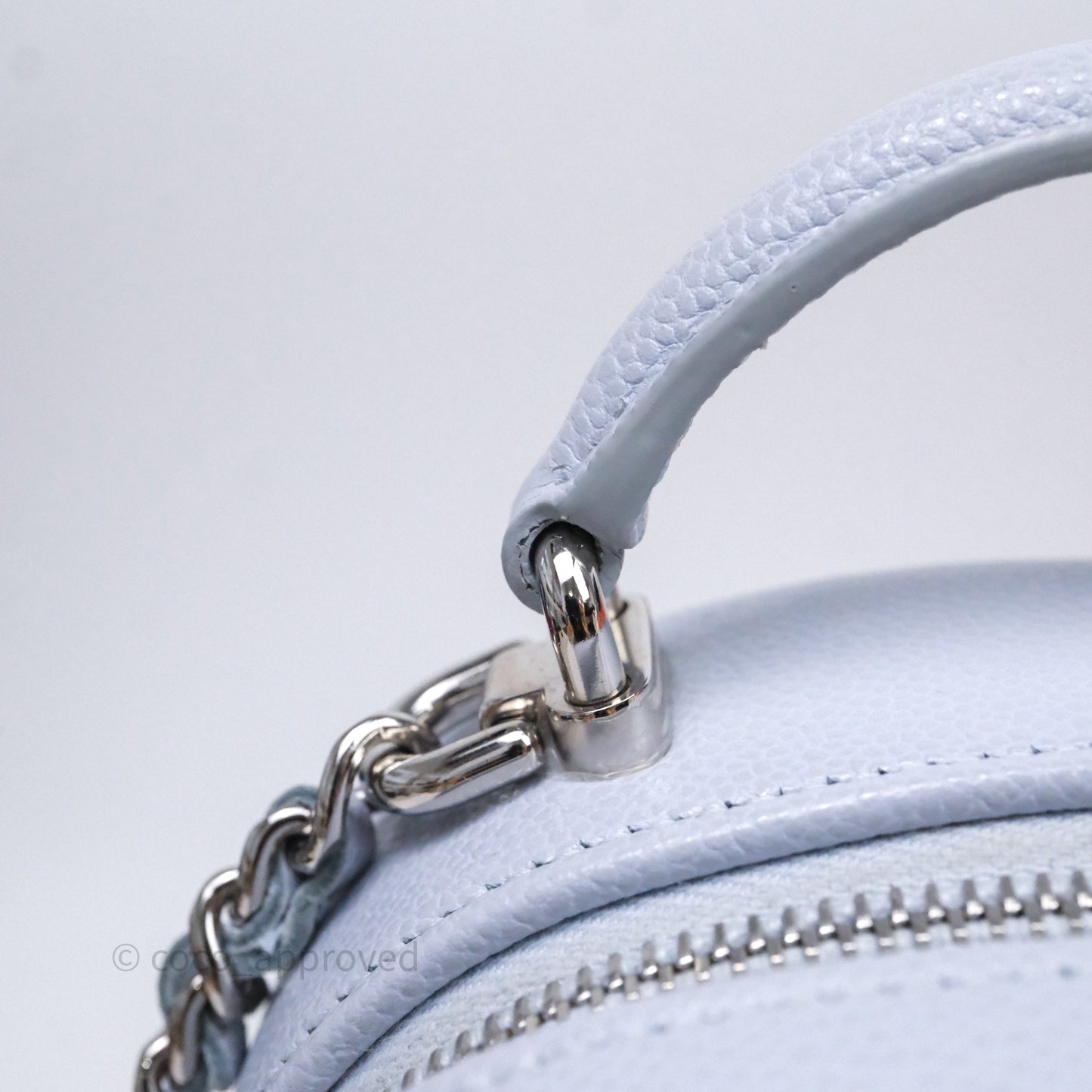 Chanel Classic Mini Backpack Light Blue Caviar Silver Hardware
