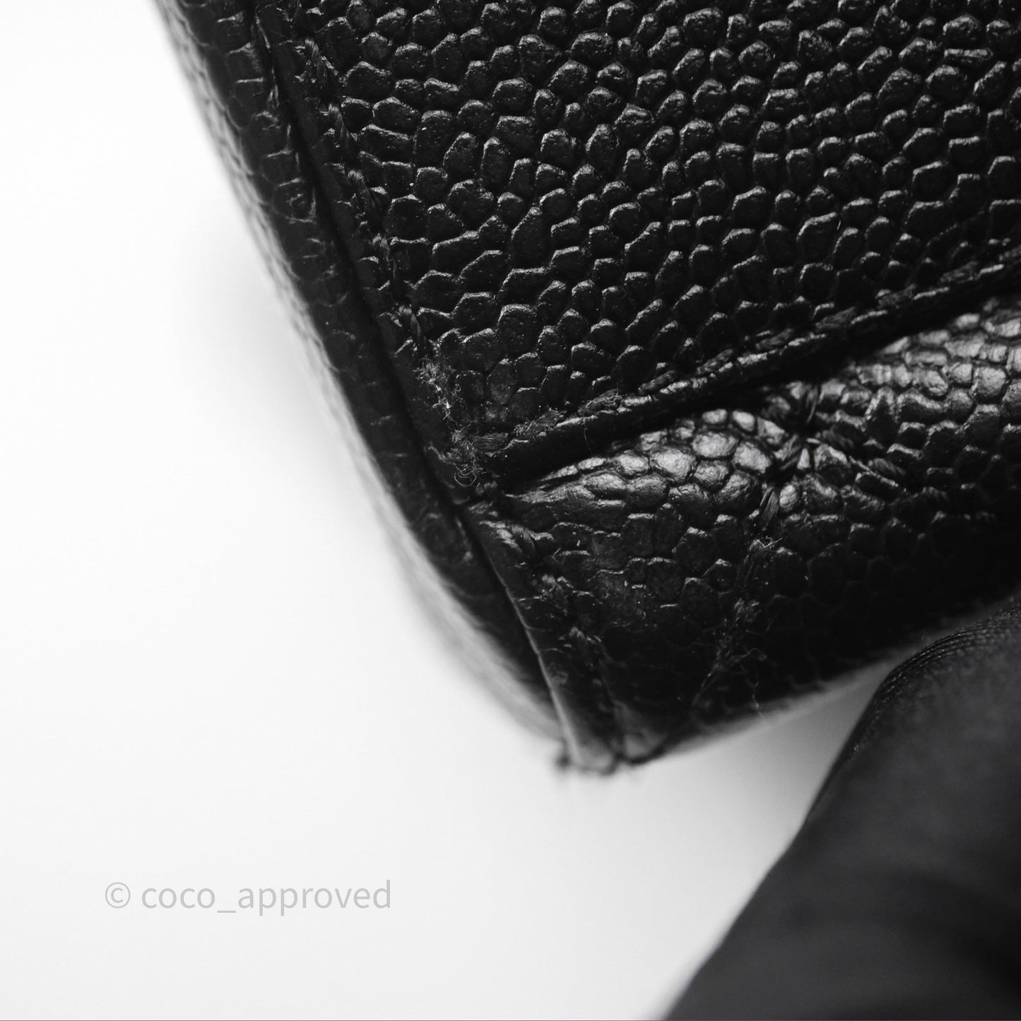Chanel Vintage Quilted CC Tote Black Caviar Gold Hardware
