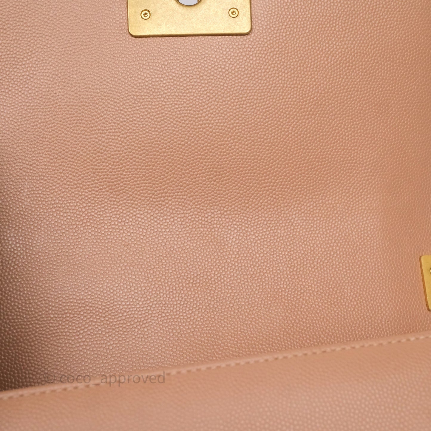 Chanel Small Boy Caviar Beige Pink Bag Aged Gold Hardware