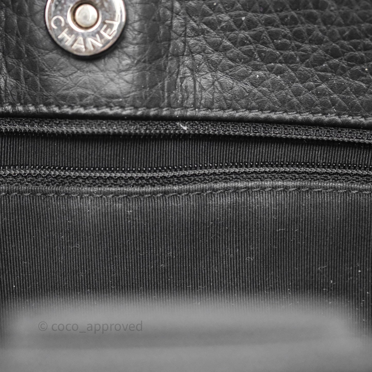 Chanel Executive Tote Bag Black Grained Calfskin Silver Hardware