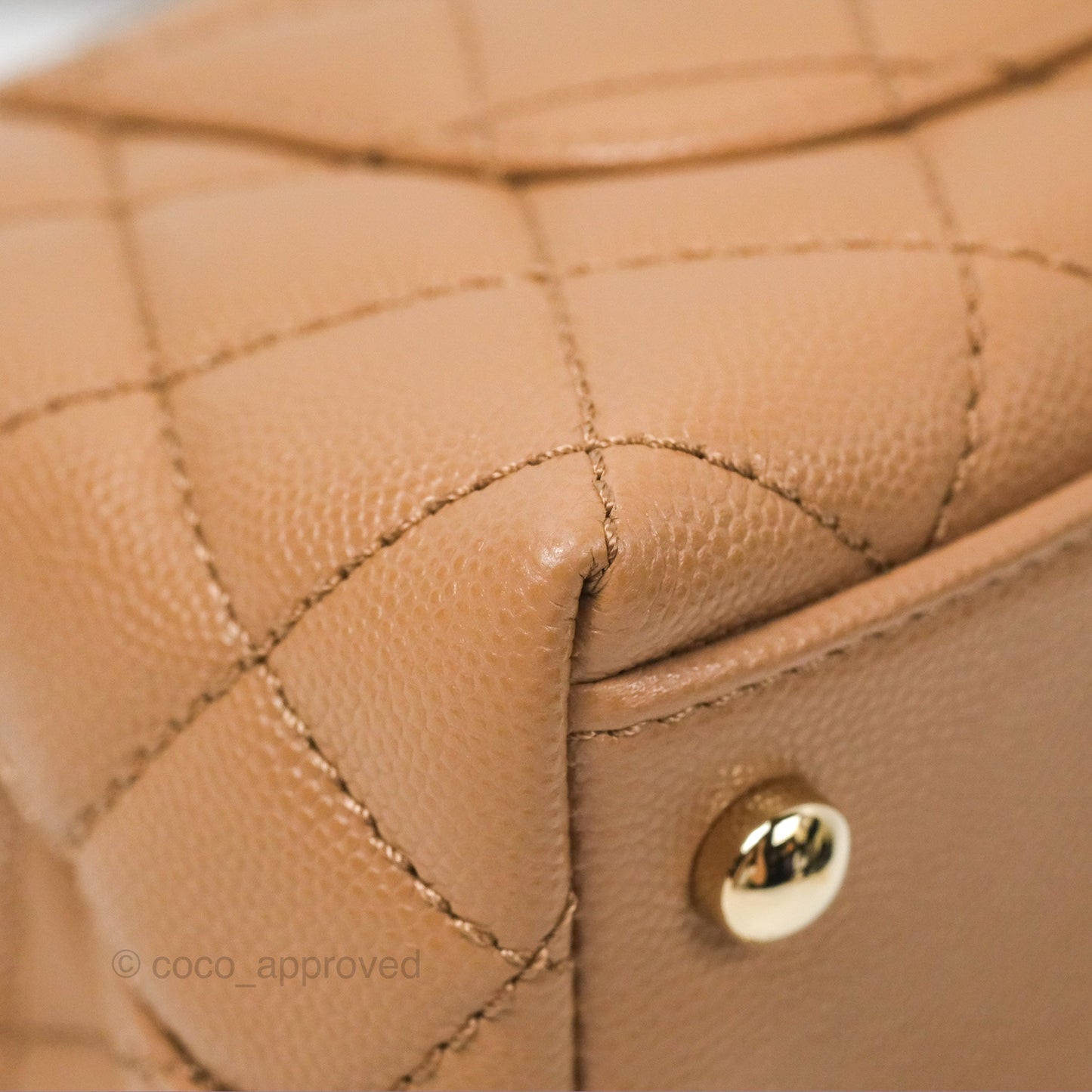 Chanel Mini Coco Handle Dark Beige Caviar Gold Hardware