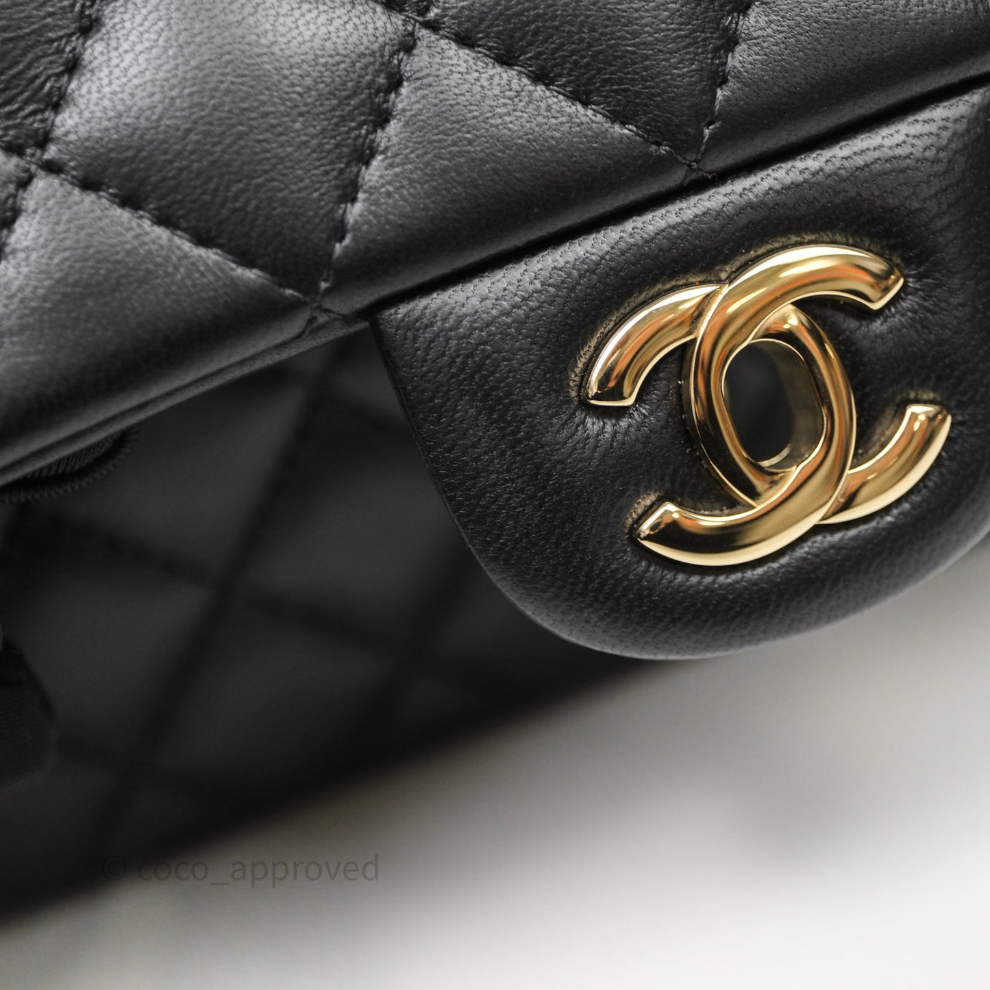 Chanel Mini Rectangular Black Lambskin Bag Gold Hardware