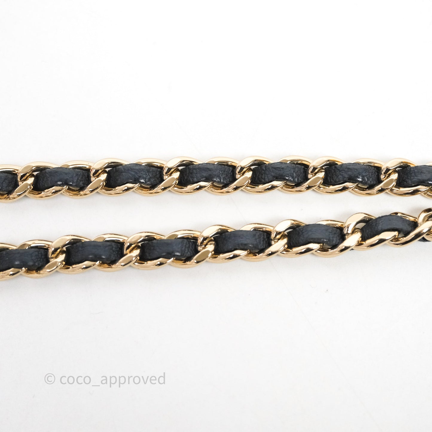Chanel Mini Handle Clutch With Chain Iridescent Dark Navy Lambskin Gold Hardware