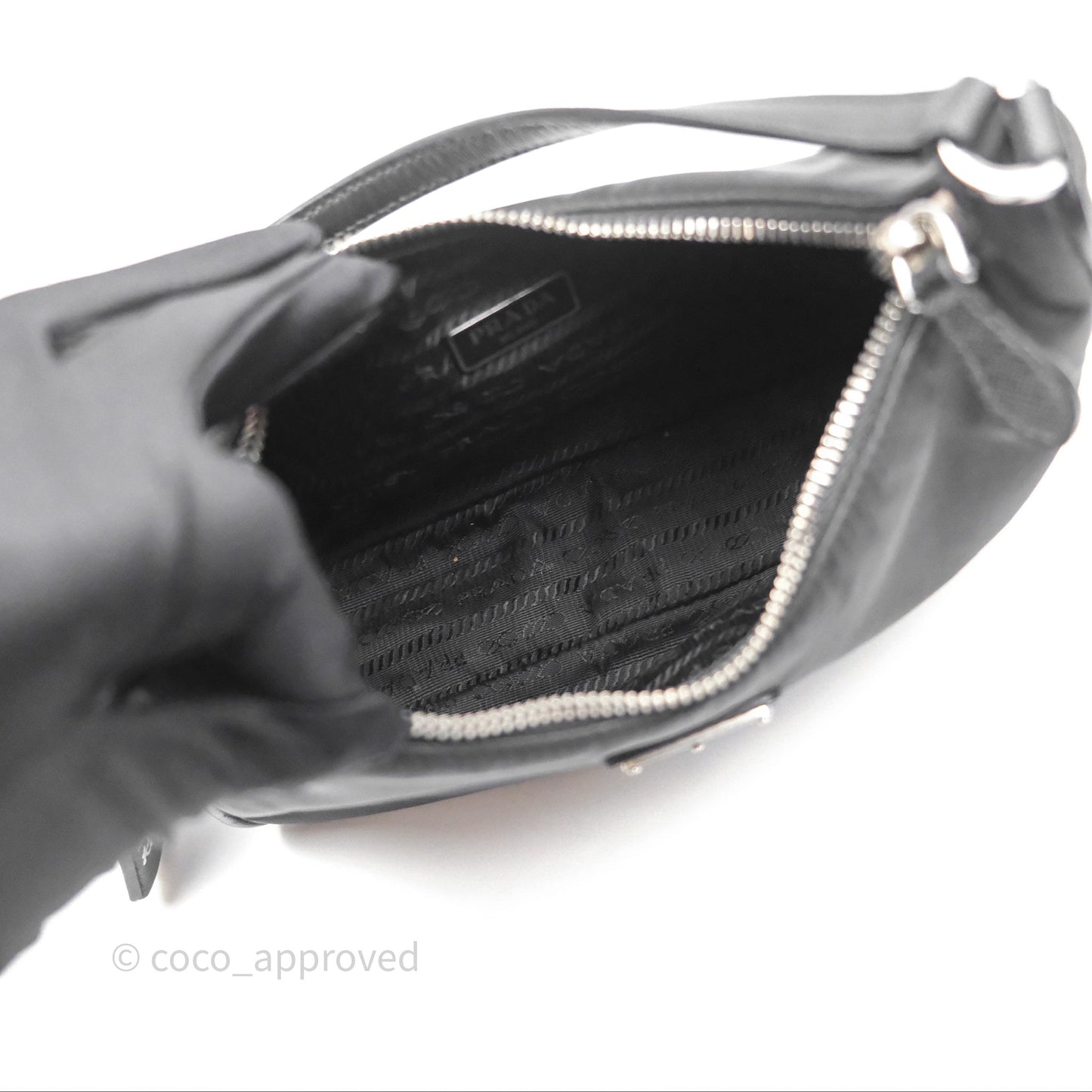 Prada Re-Edition 2005 Nylon Mini Bag Black Silver Hardware