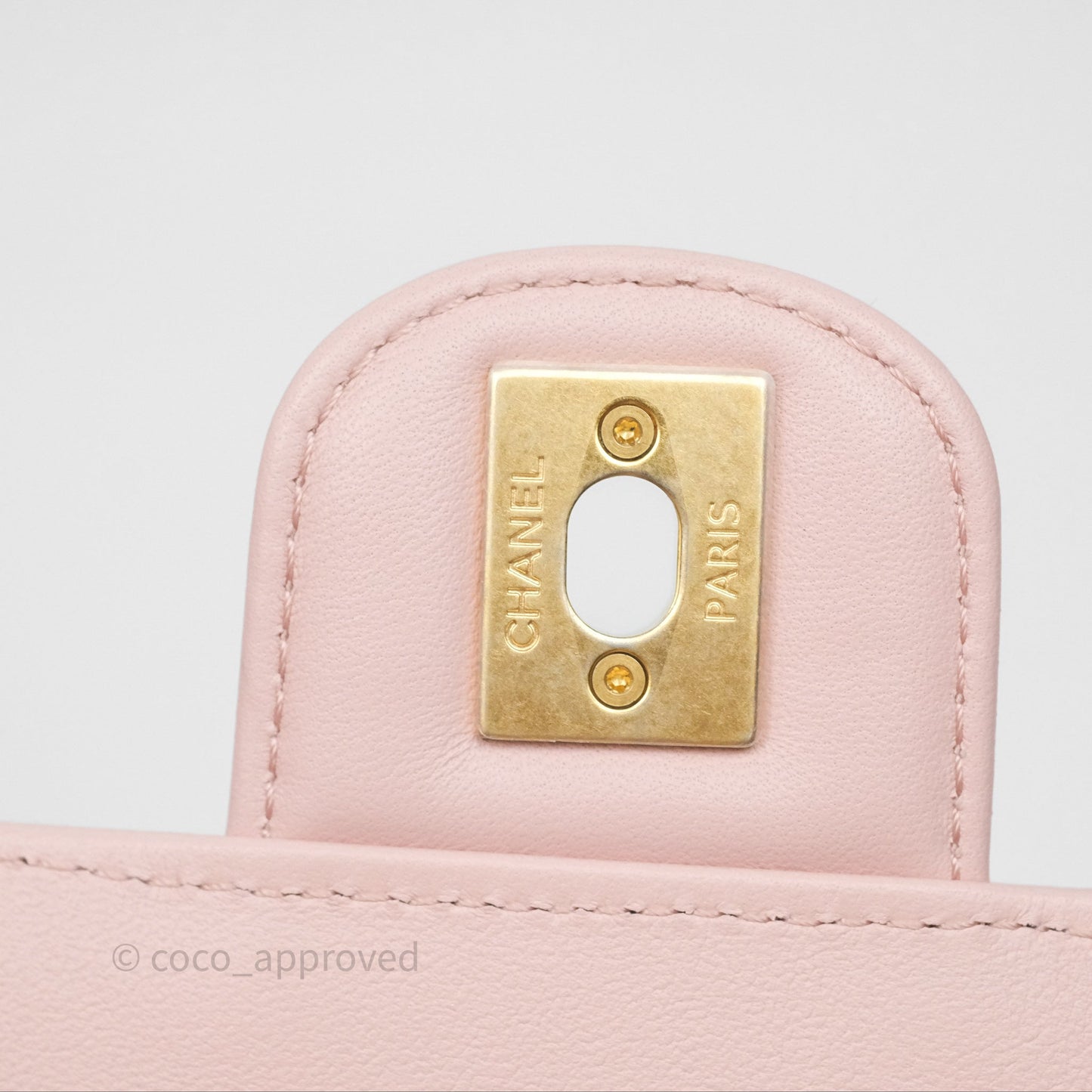 Chanel Top Handle Flap Bag Pink Lambskin Aged Gold Hardware 23S