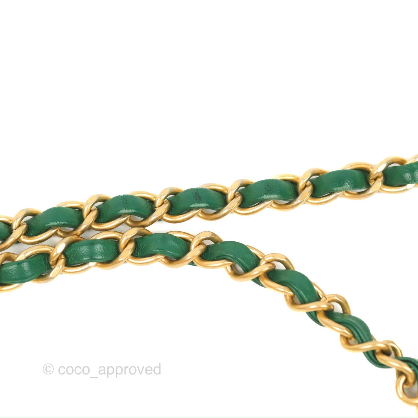 Chanel Chain Infinity Top Handle Bag Green Lambskin Aged Gold Hardware