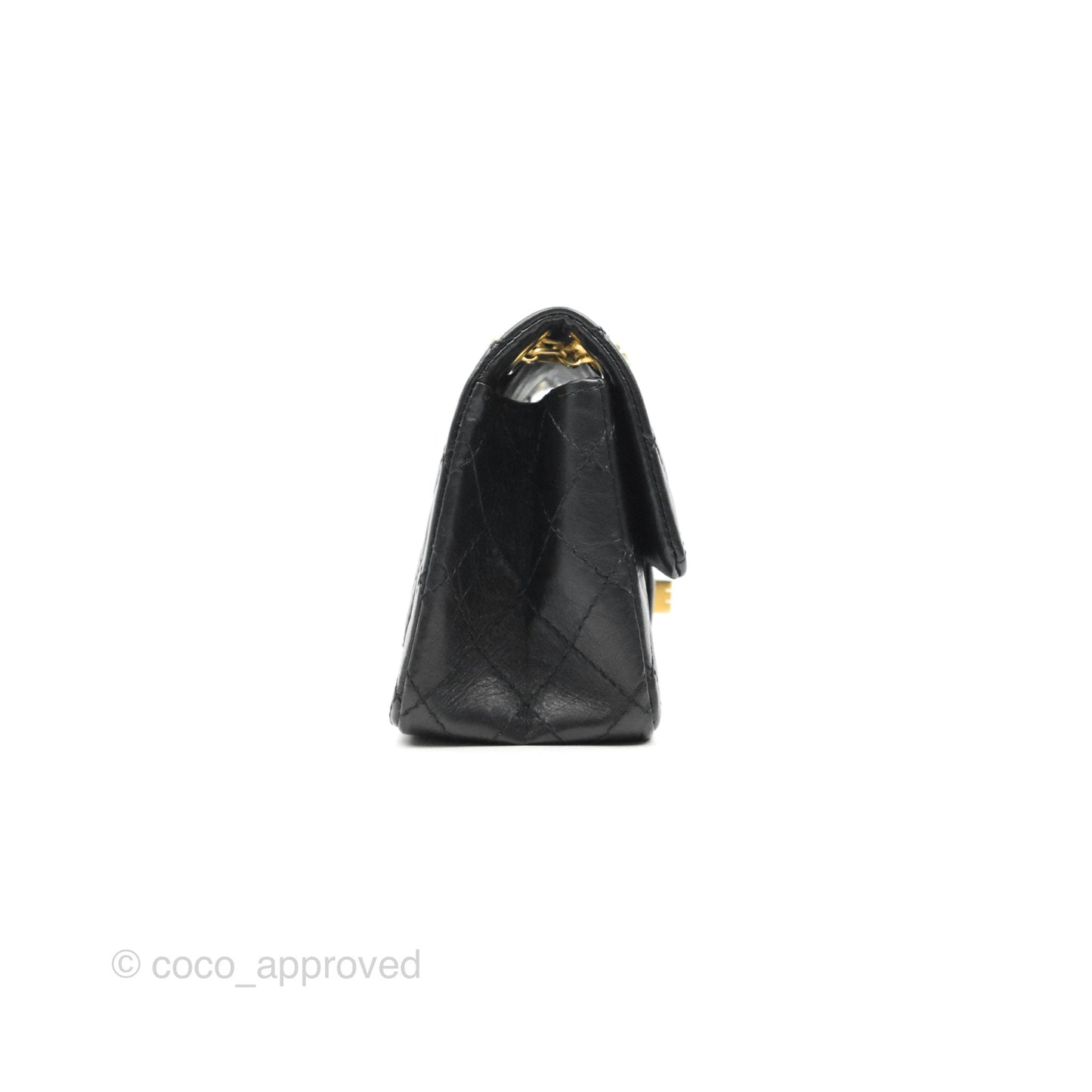 Chanel Mini Reissue 224 Black Aged Calfskin Gold Hardware