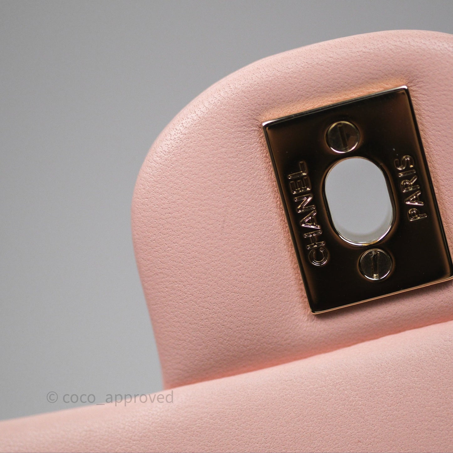 Chanel Top Handle Mini Rectangular Flap Pink Lambskin Gold Hardware