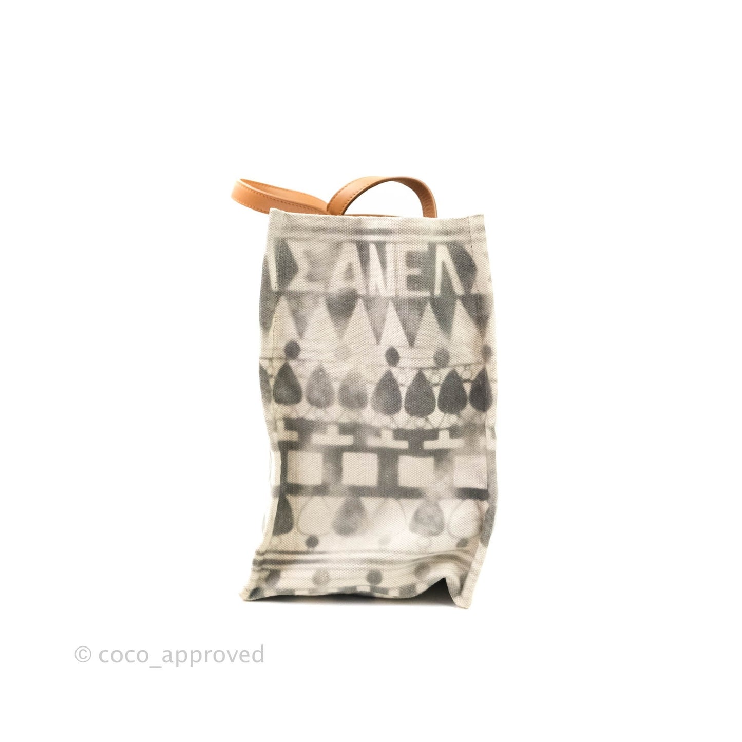 Chanel Print Fabric Tote Ruthenium Hardware