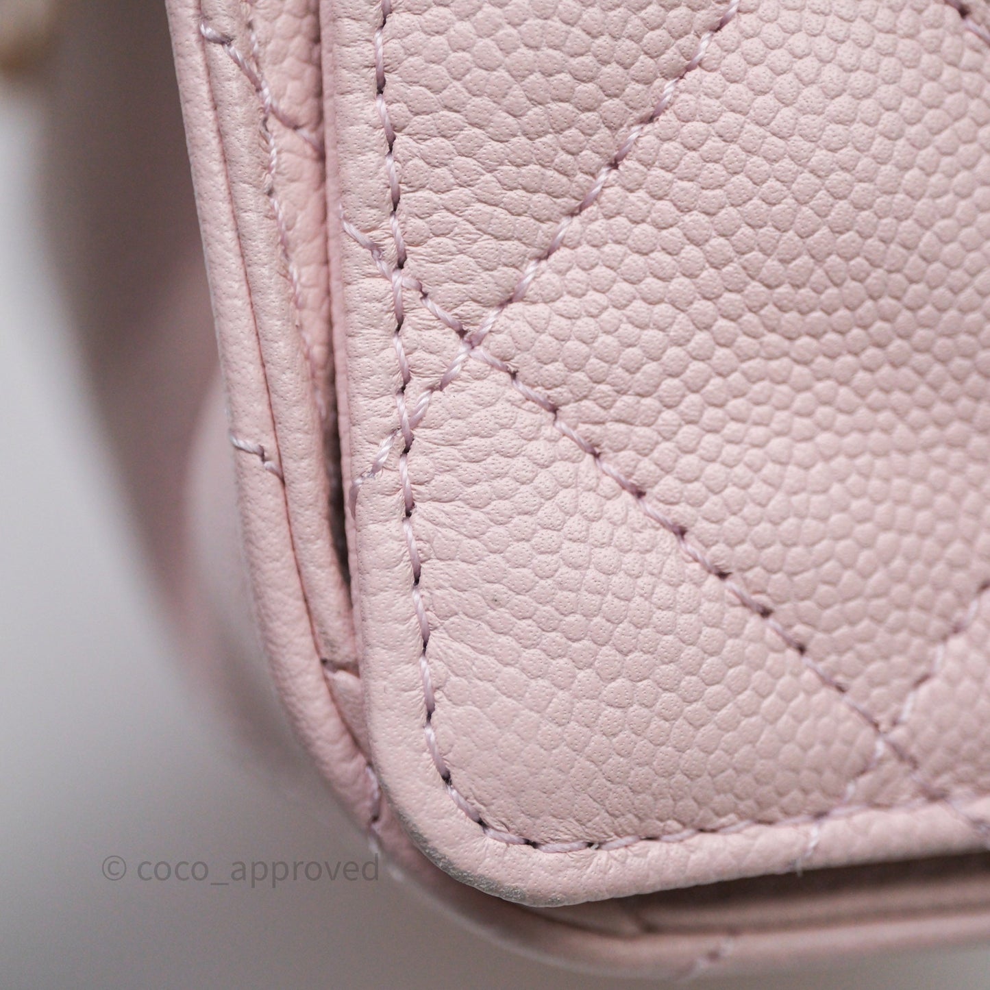 Chanel 25 Mini Pink Caviar Aged Gold Hardware