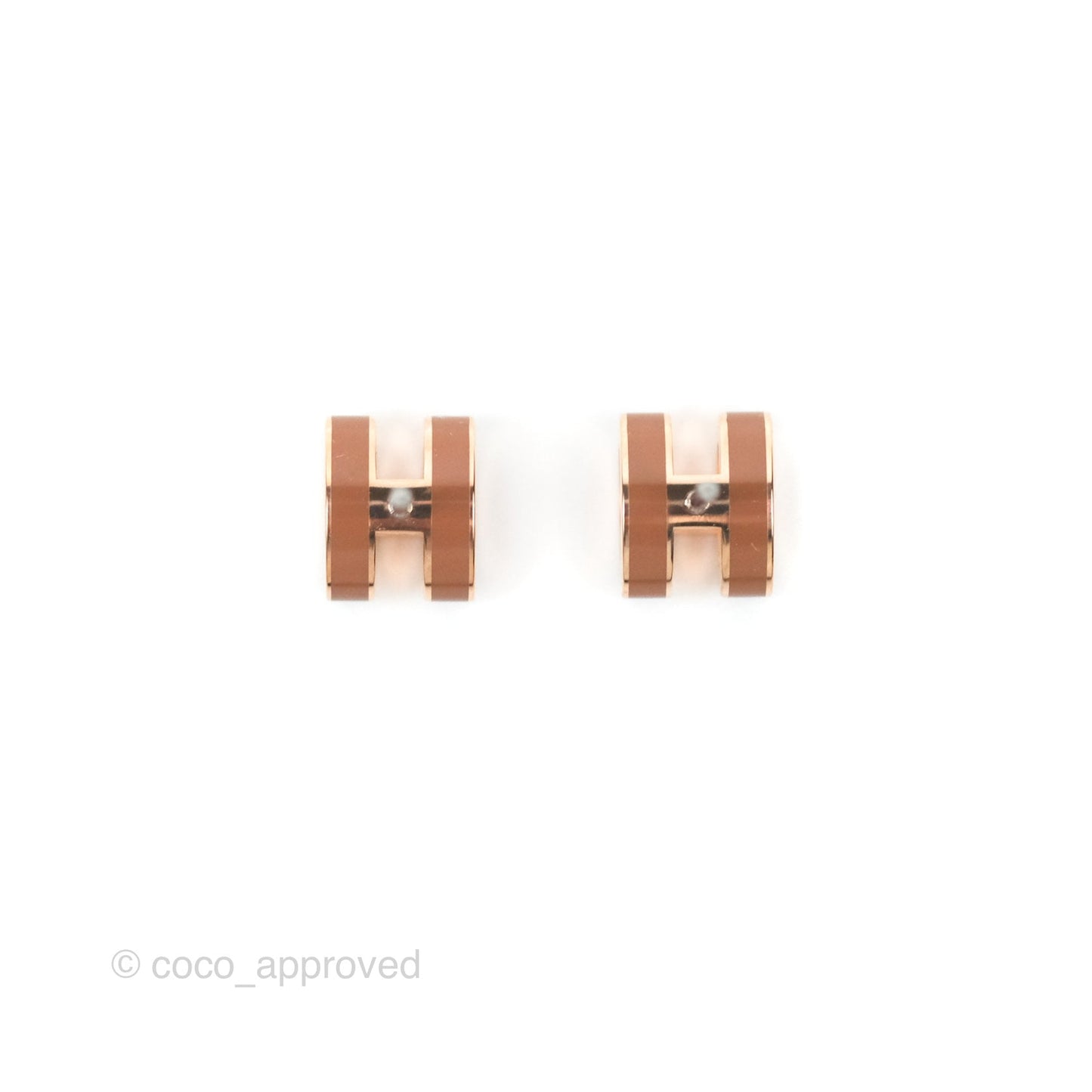 Hermès Mini Pop H Earrings New Gold Rose Gold Hardware