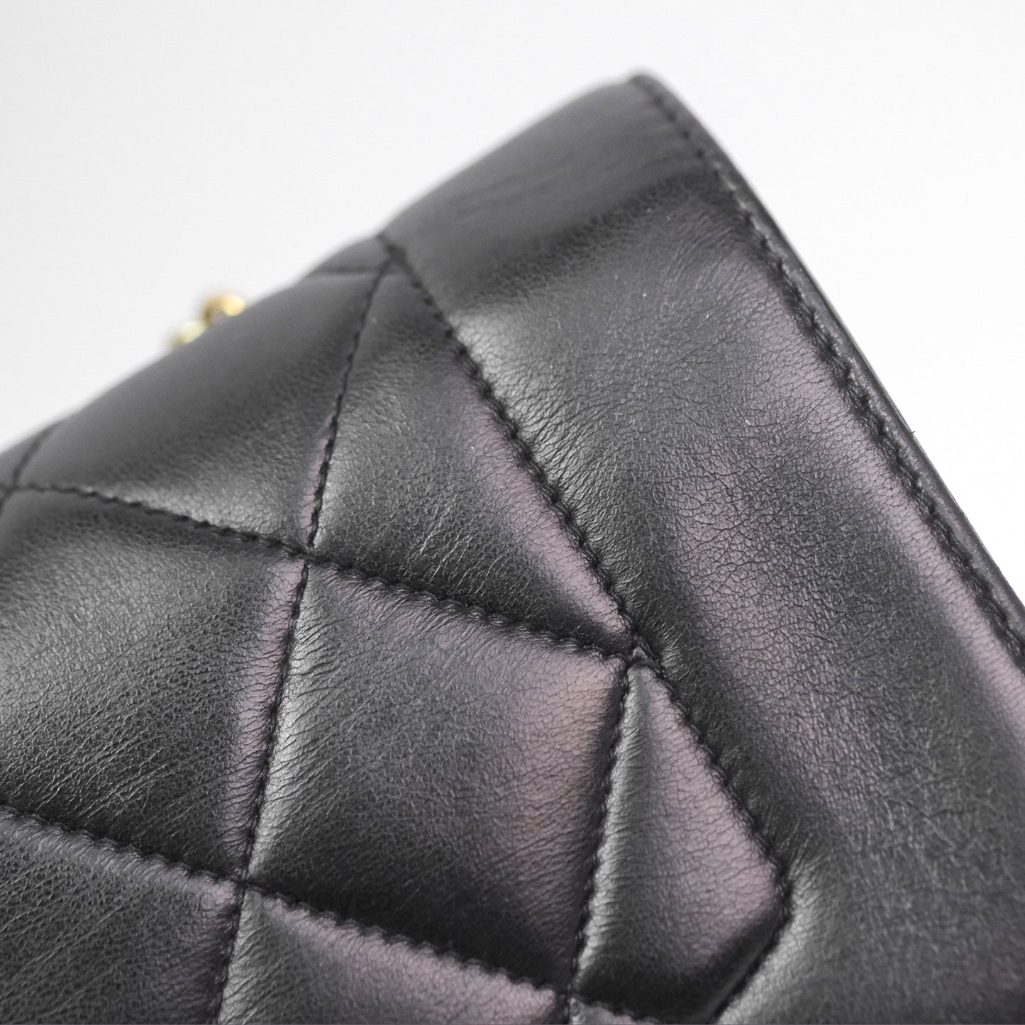 Chanel Vintage Quilted Small Classic Diana Flap Bag Black Lambskin 24K Gold Hardware