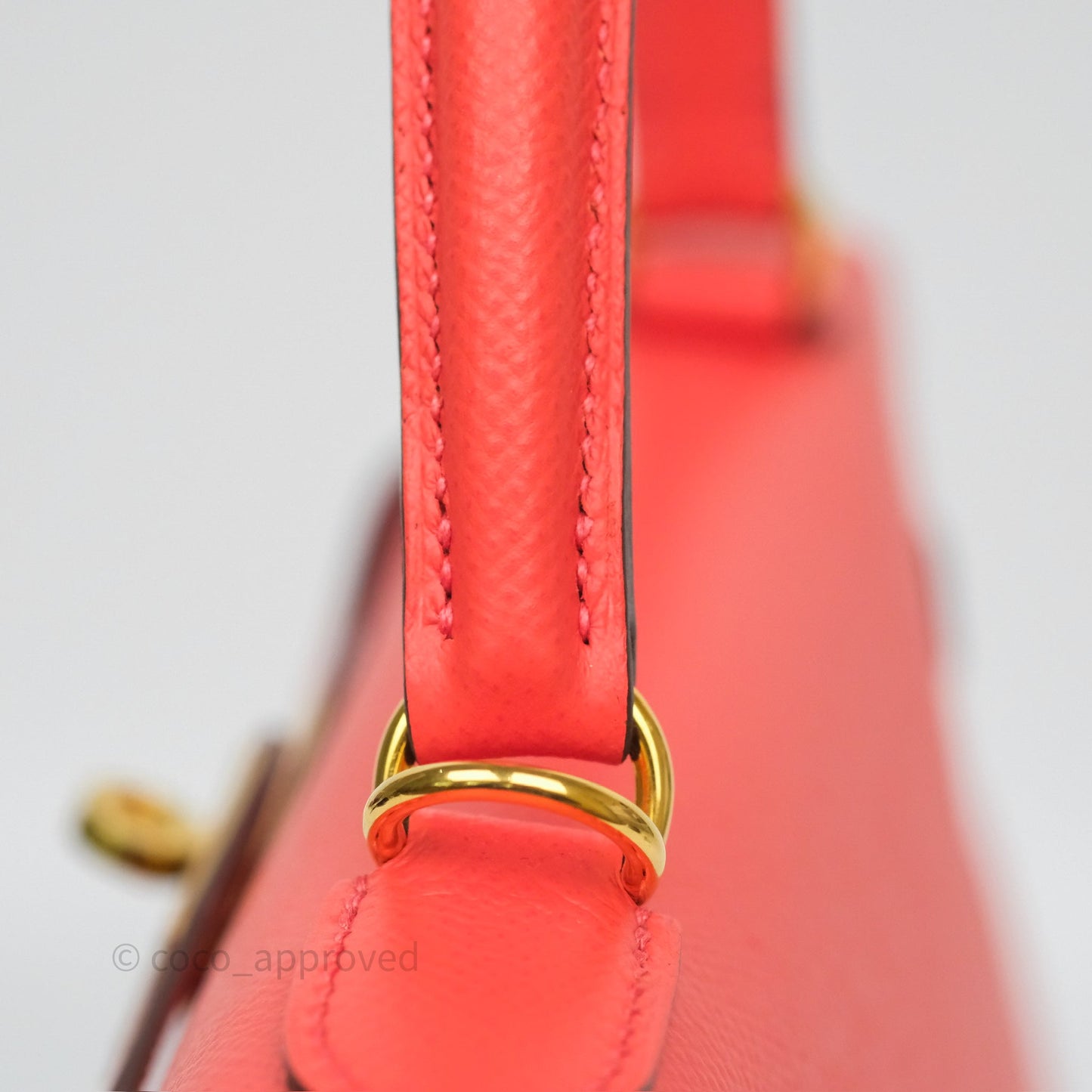 Hermès Sellier Kelly 28 Rose Jaipur Epsom Gold Hardware