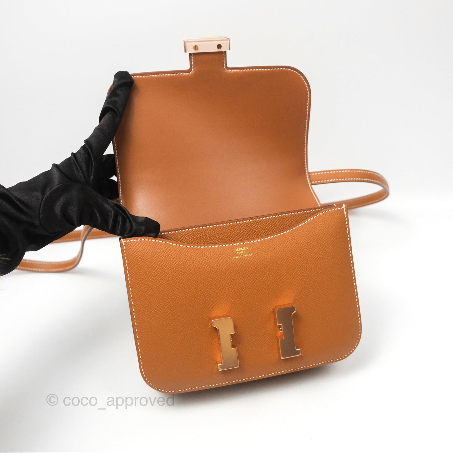 Hermès Constance Mini 18 with Mirror Gold Epsom Rose Gold Hardware