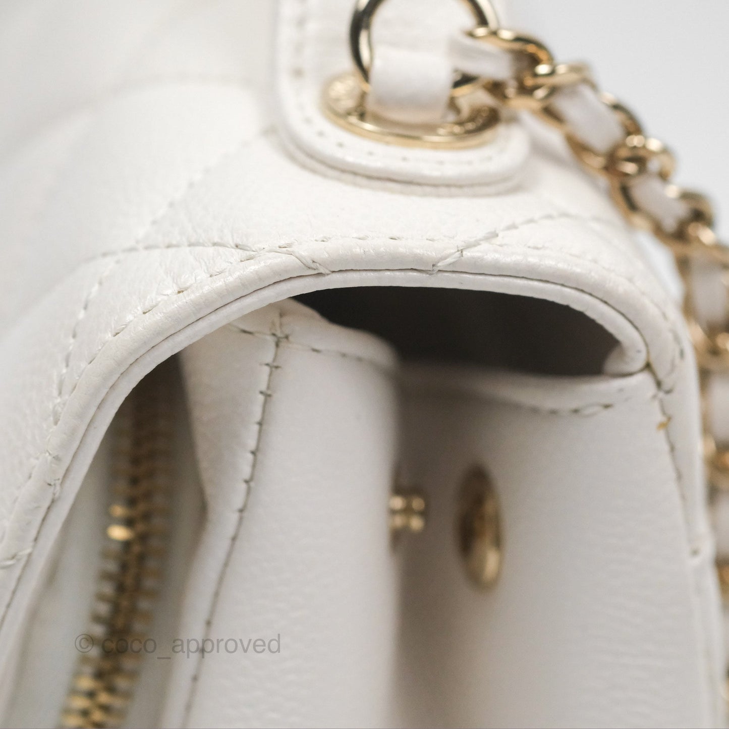 Chanel Quilted Small Business Affinity Flap White Caviar Gold Hardware