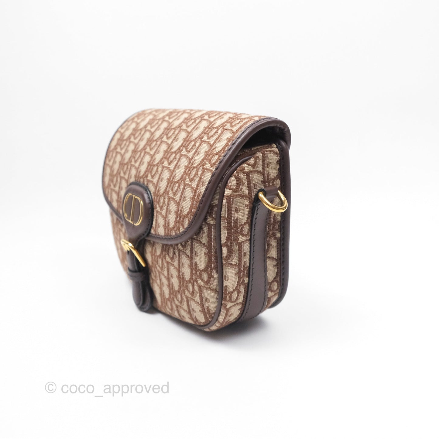 Dior Medium Bobby Bag Brown Oblique Jacquard Canvas Gold Hardware