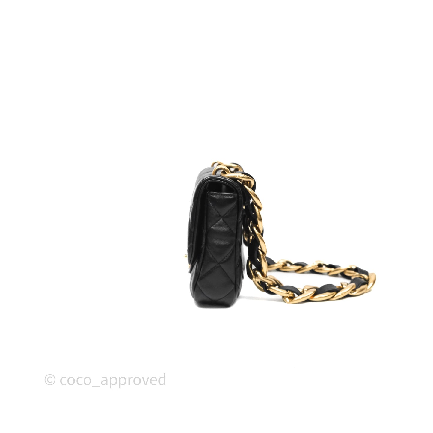 Chanel Small Funky Town Black Lambskin Aged Gold Hardware