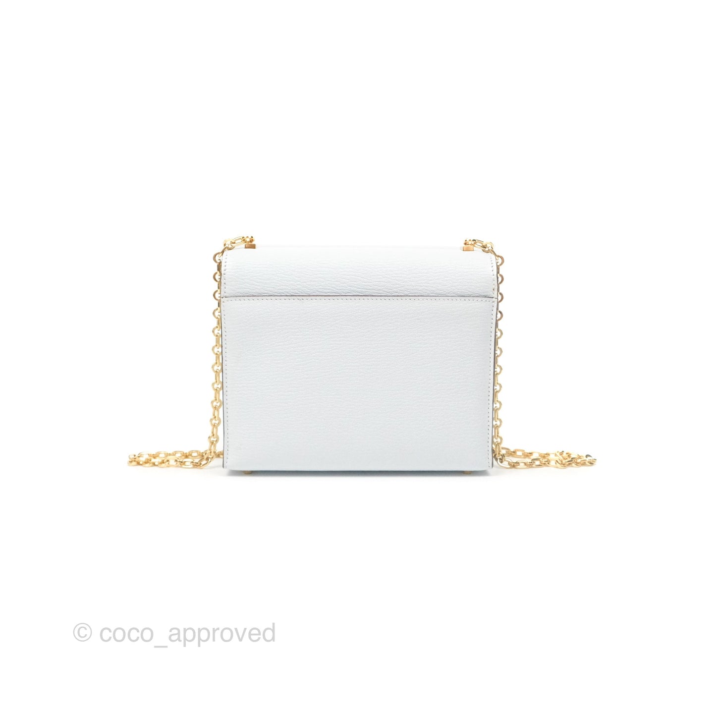 Hermes Mini Verrou Bleu Brume Chèvre Mysore Gold Hardware