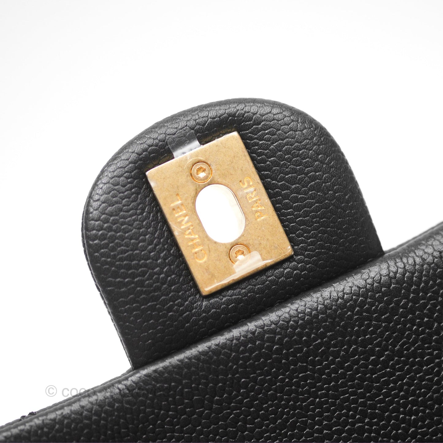 Chanel Mini Flap Bag Heart Adjustable Chain Black Caviar Aged Gold Hardware