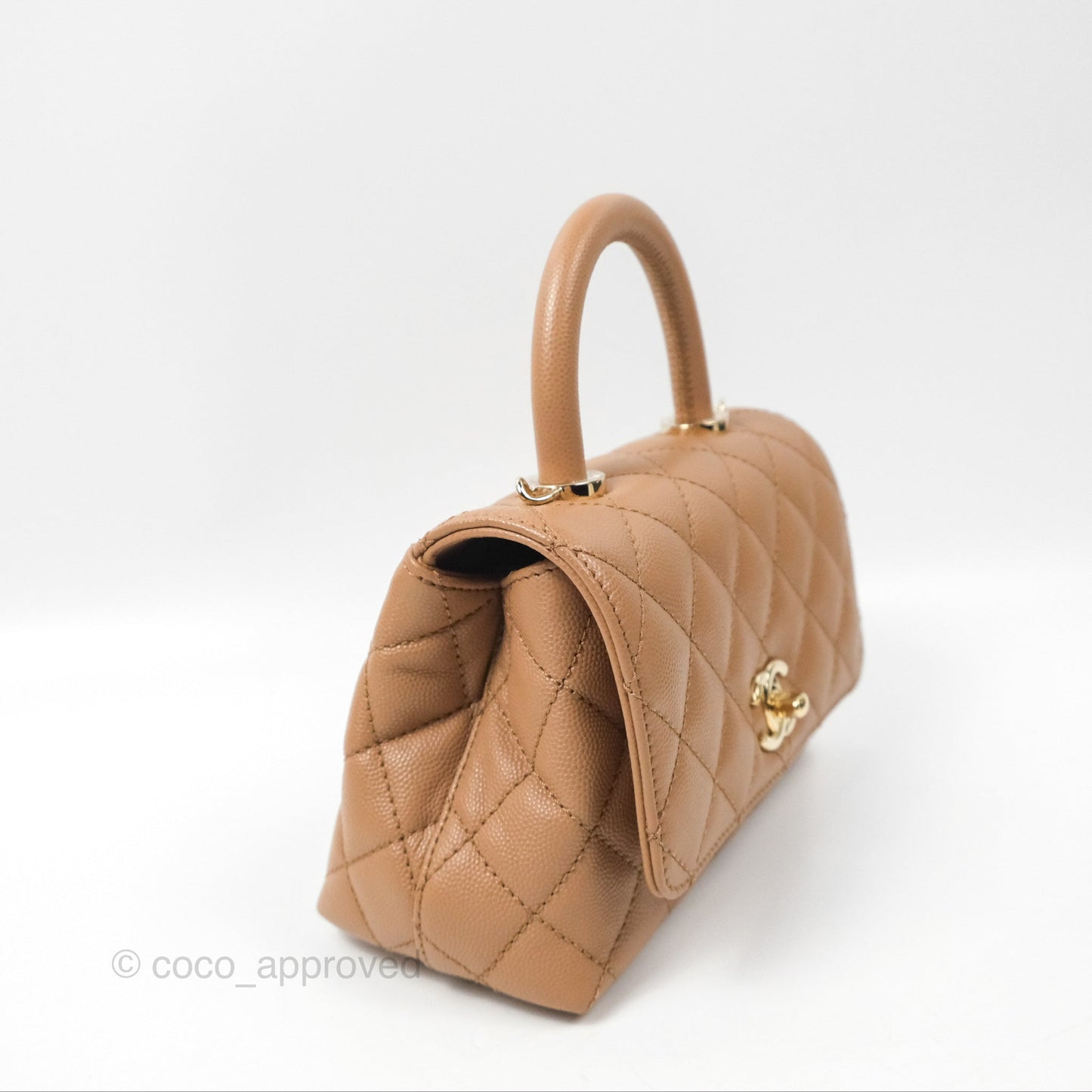 Chanel Mini Coco Handle Dark Beige Caviar Gold Hardware