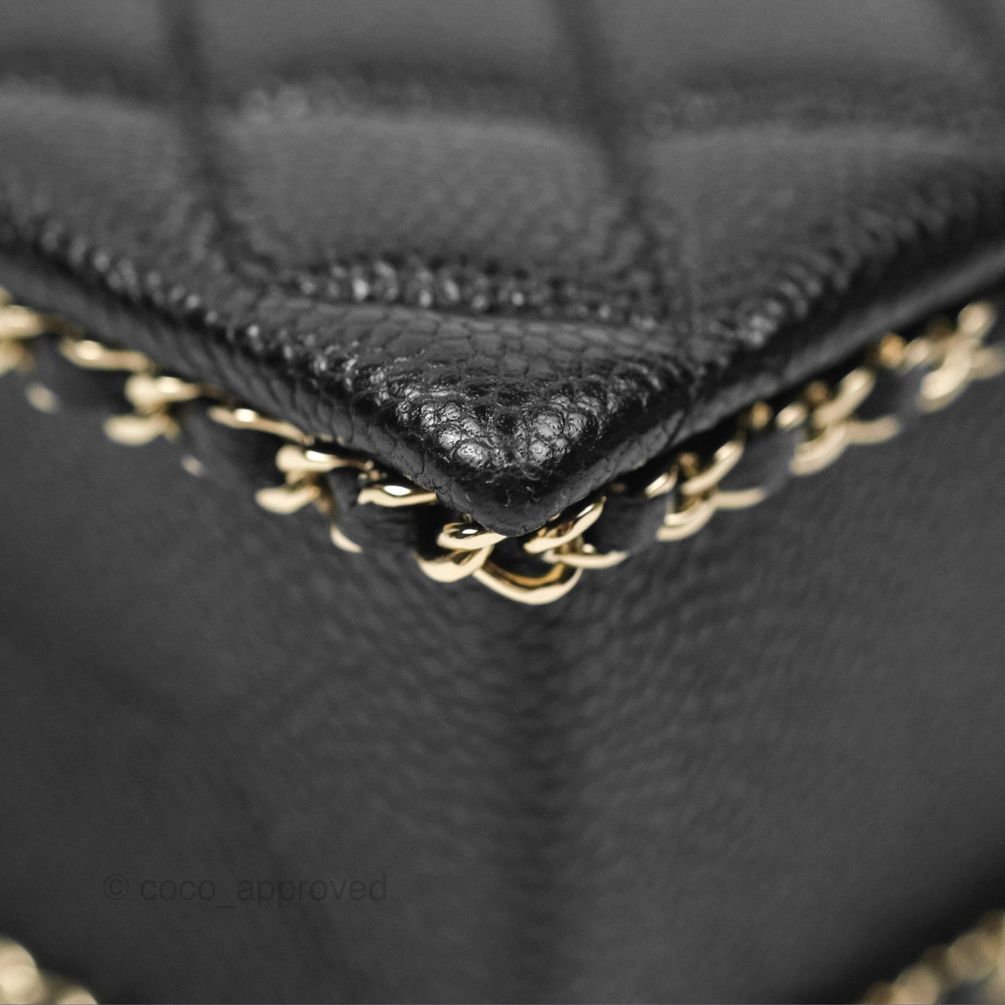 Chanel Evening Bag Caviar Black Gold Hardware 22S