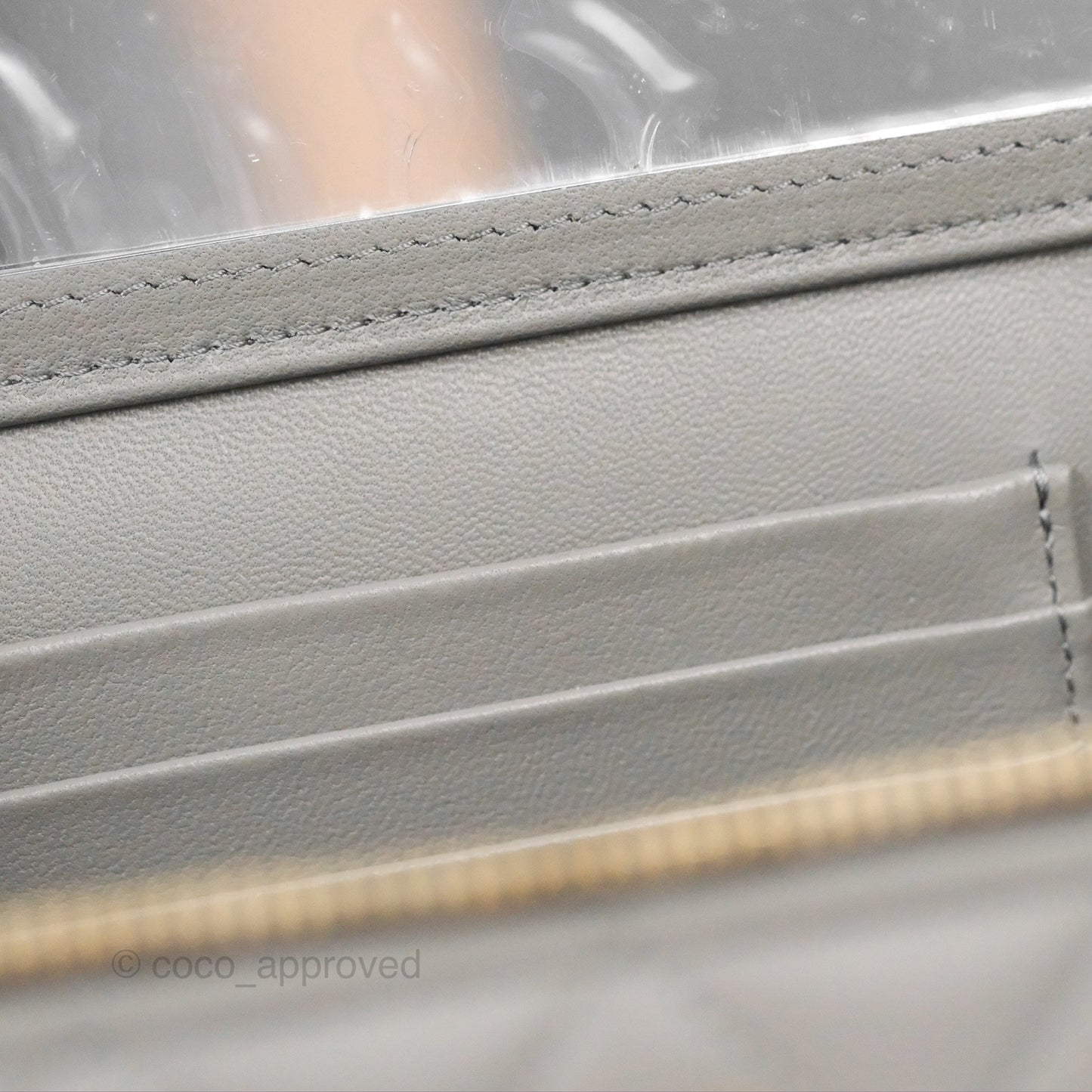 Chanel Vanity Rectangular Metal Top Handle Grey Lambskin Aged Gold Hardware
