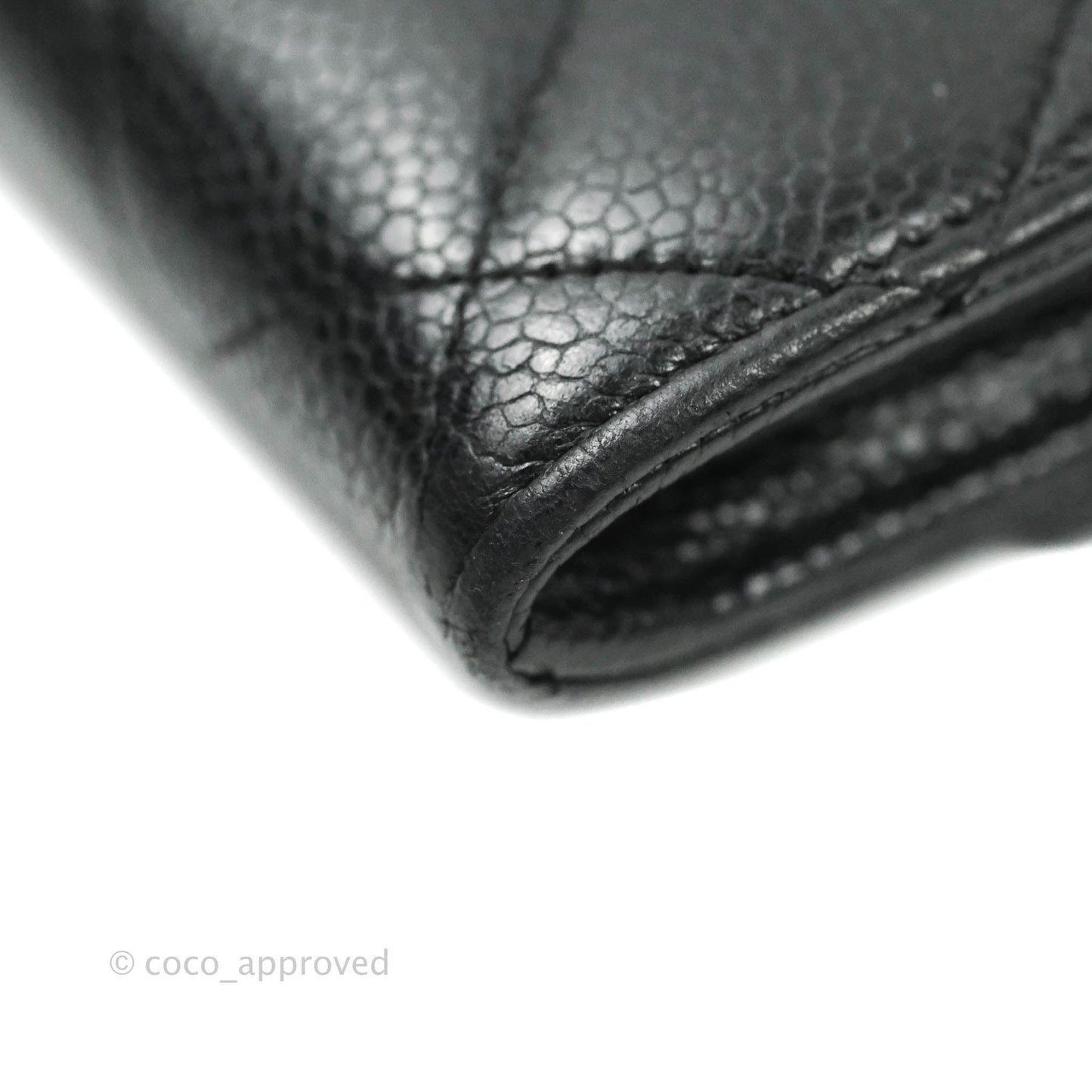 Chanel Quilted Long Wallet Black Caviar Gold Hardware