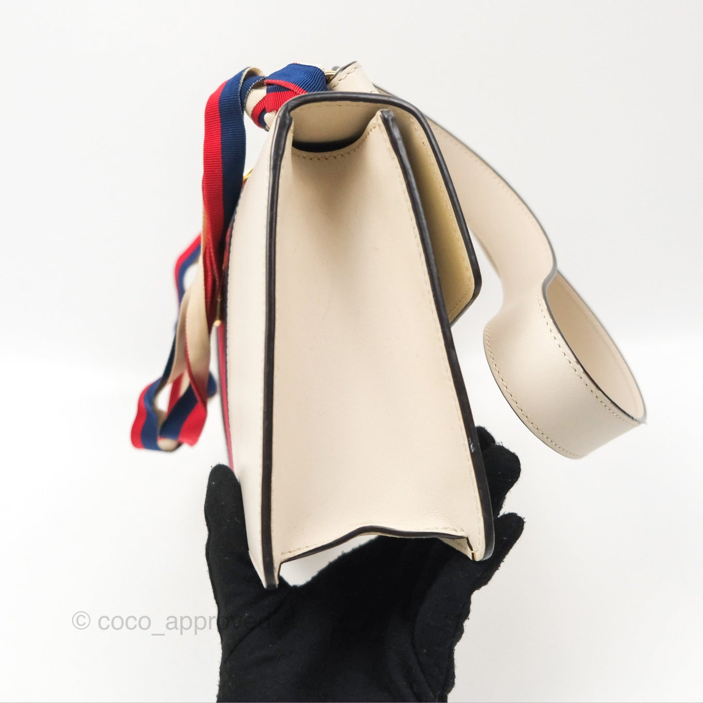 Gucci Calfskin Small Sylvie Shoulder Bag White