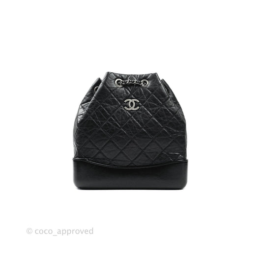 Chanel Small Gabrielle Backpack Black Aged Calfskin