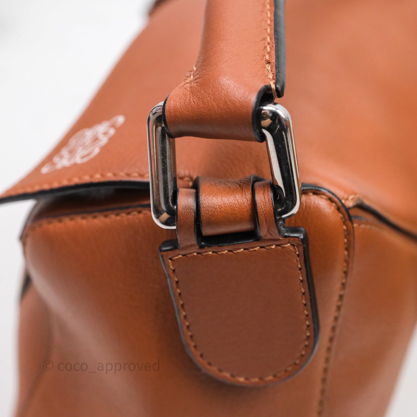 Loewe Small Puzzle Bag Tan Calfskin Silver Hardware
