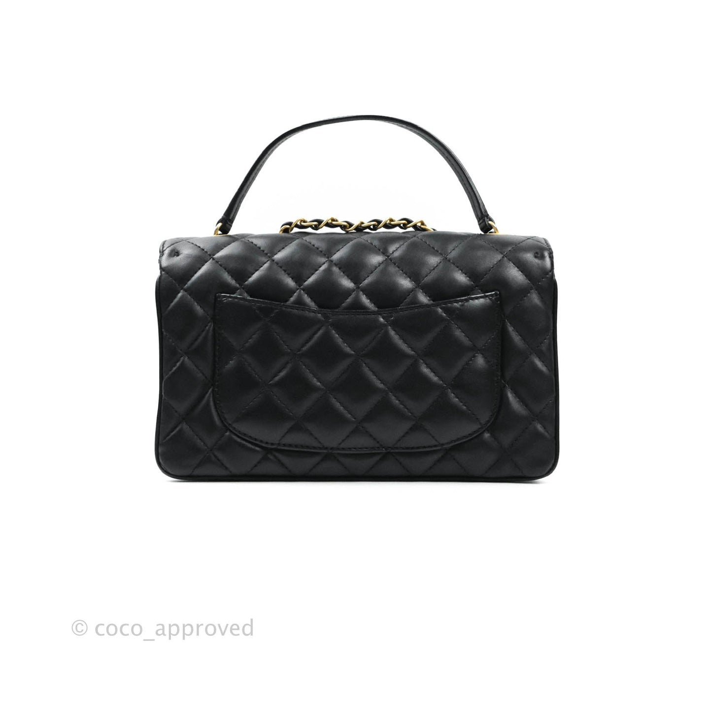 Chanel Coco Vintage Flap Bag Black Lambskin Aged Gold Hardware