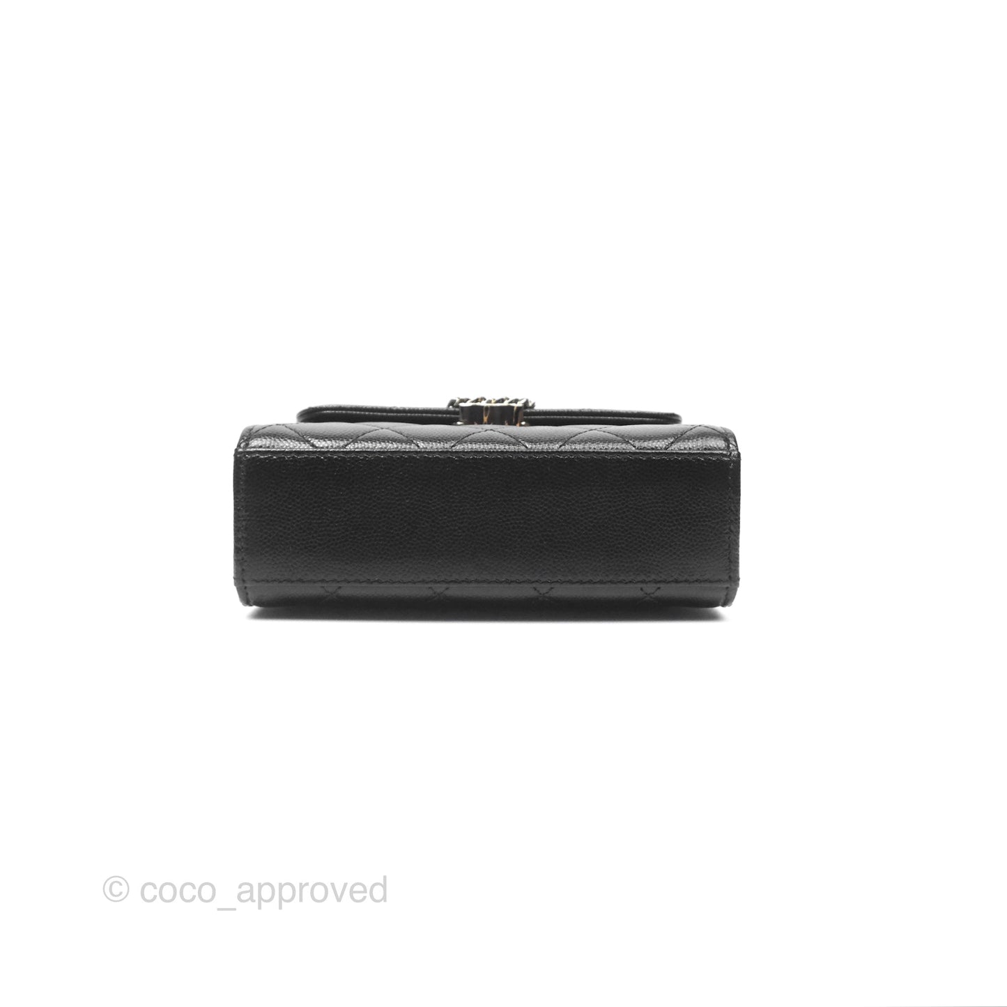 Chanel Kelly Clutch With Chain Black Caviar Gold Hardware