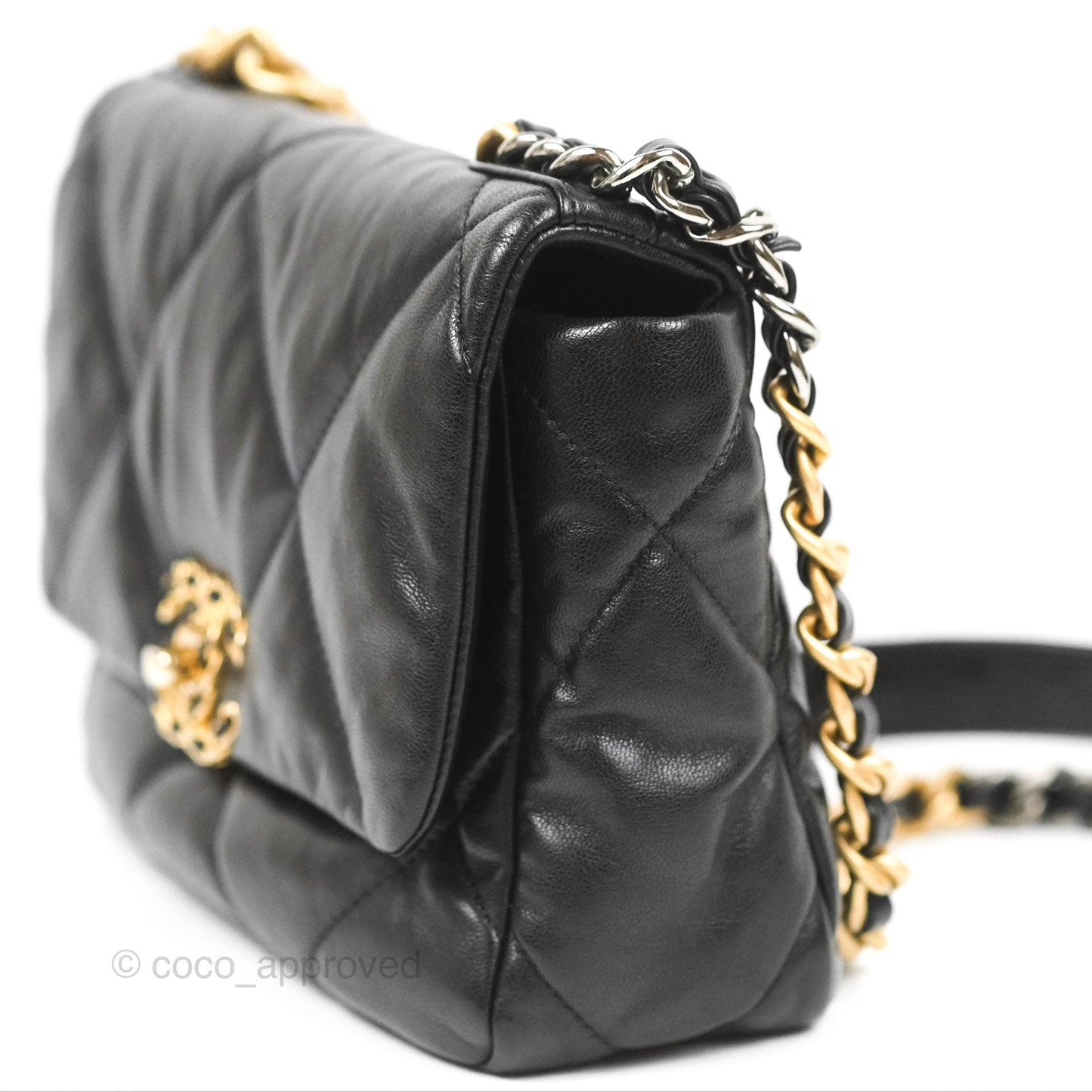 Chanel 19 Small Black Goatskin Mixed Hardware