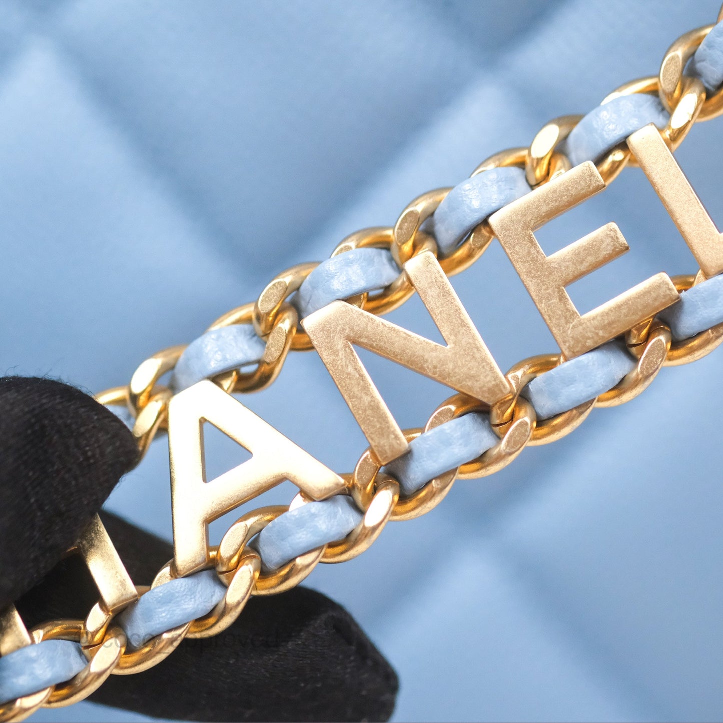 Chanel Small CC Chain Hobo Caviar Blue Aged Gold Hardware